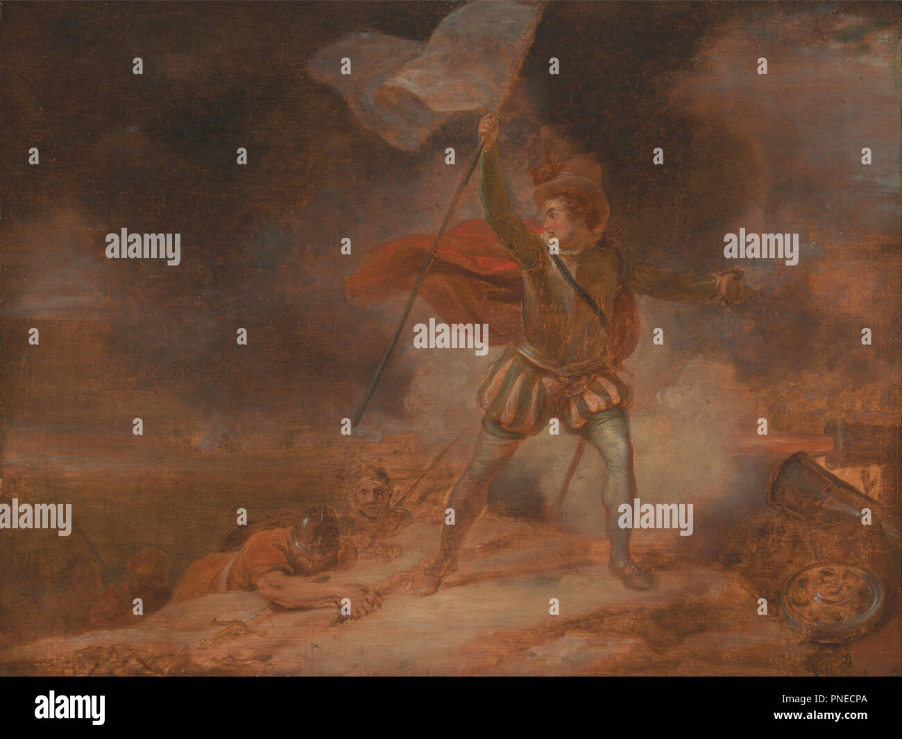 Les sept âges de l'homme : le soldat, "Comme vous l'aimez,' ii, vii. Date/Période : Entre 1798 et 1801. La peinture. Huile sur panneau. Hauteur : 381 mm (15 in) ; Largeur : 505 mm (19.88 in). Auteur : Robert Smirke. Banque D'Images