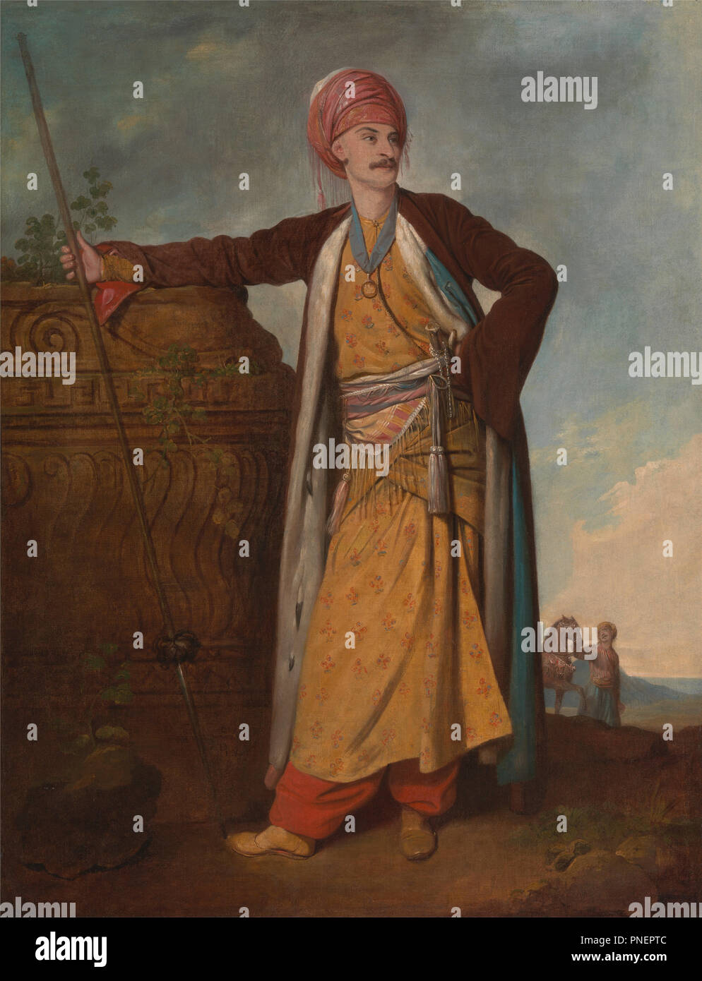 Portrait d'un Arménien. Date/période : 1771. La peinture. Huile sur toile. Hauteur : 914 mm (35,98 po) ; Largeur : 711 mm (27.99 in). Auteur : RICHARD COSWAY. Banque D'Images