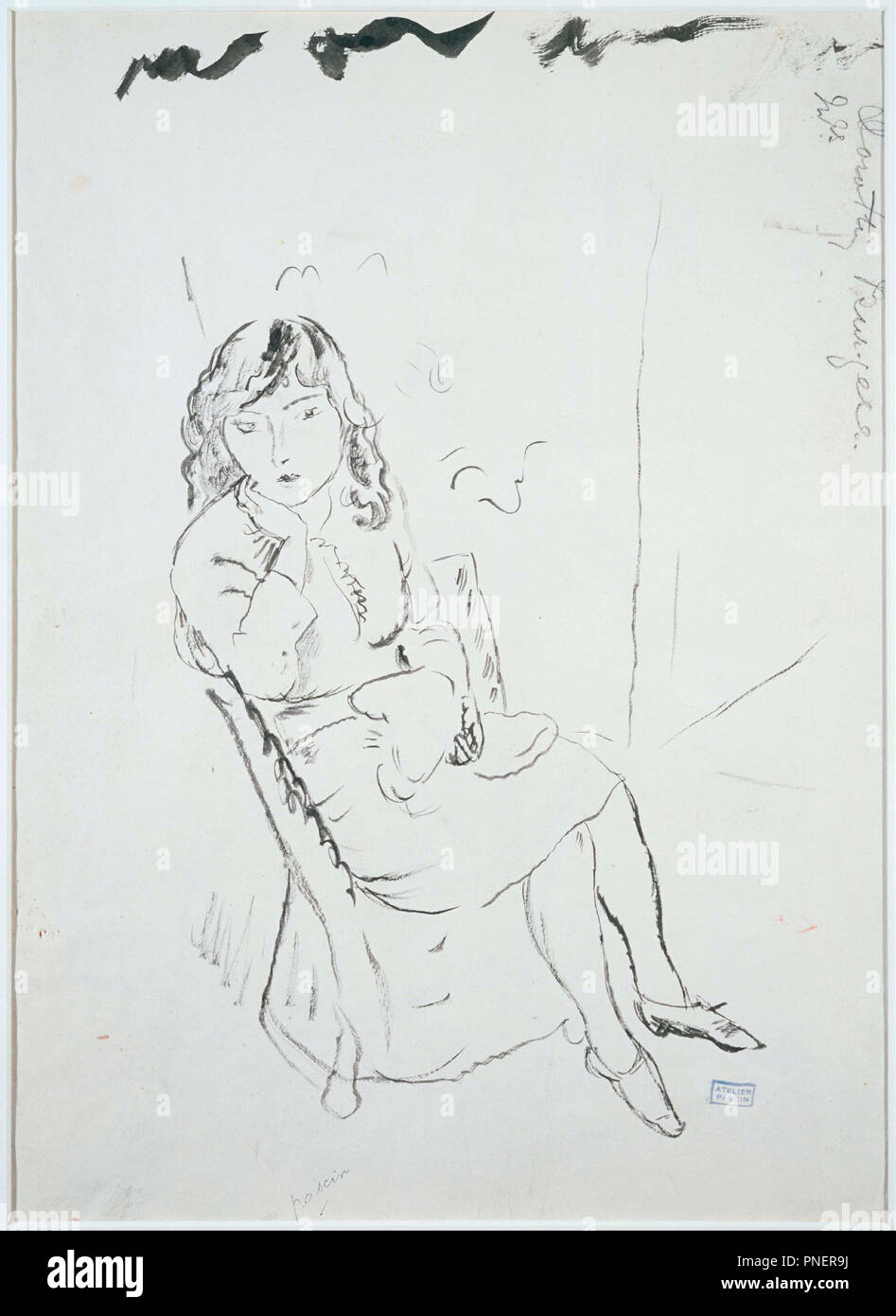 Dorothy burgers. Œuvres sur papier. Encre sur papier. Hauteur : 15,25 mm (0.60 in) ; largeur : 11 mm (0,43 in). Auteur : Jules Pascin. Banque D'Images