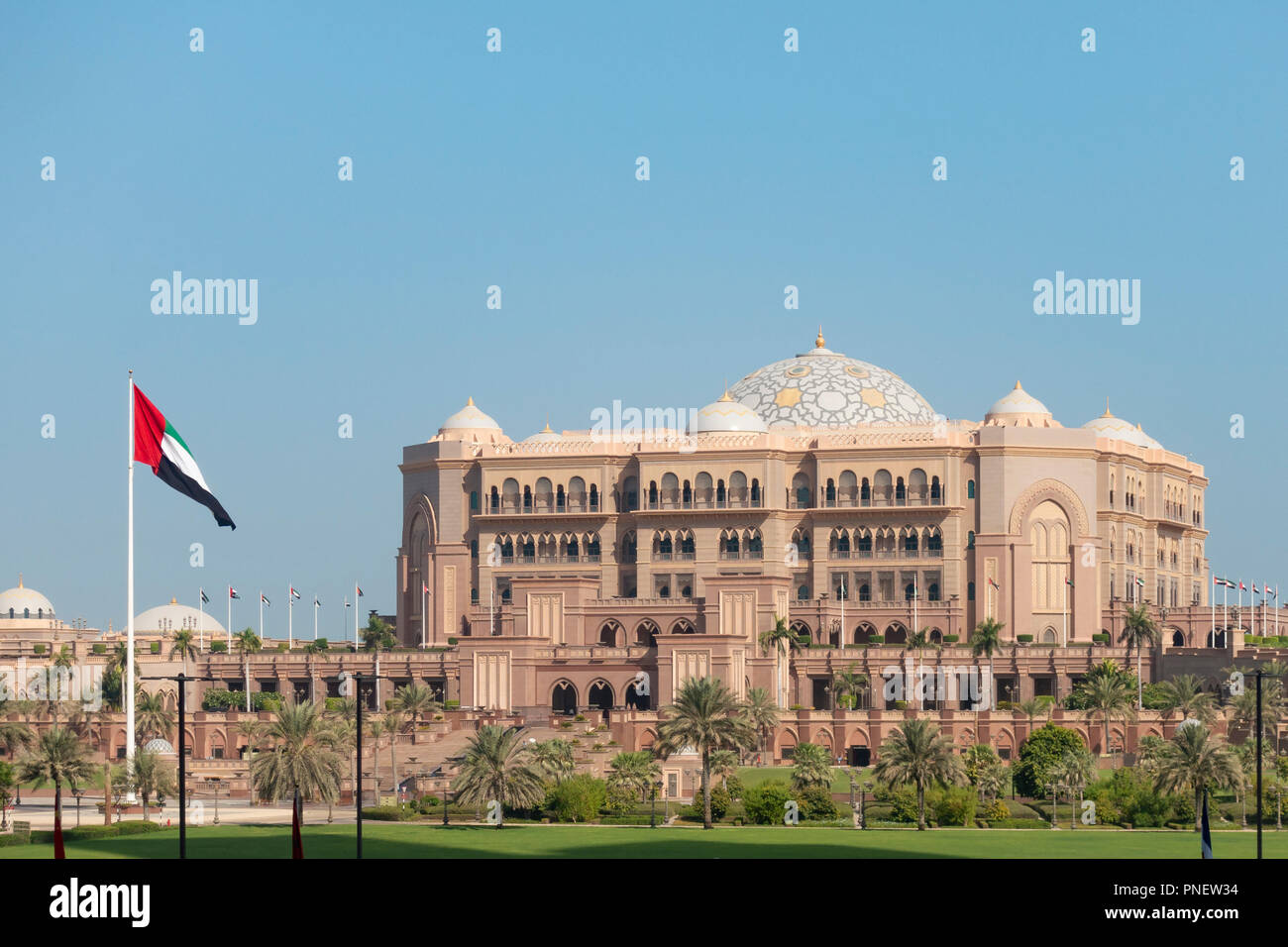 Voir du luxe hôtel Emirates Palace à Abu Dhabi, Émirats arabes unis, Émirats Arabes Unis Banque D'Images