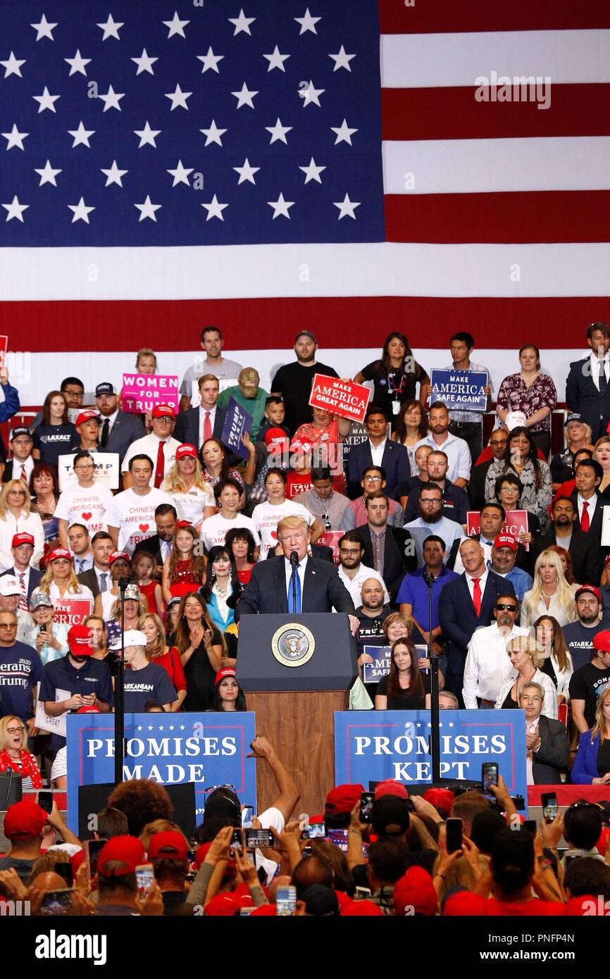 Donald Trump lors d'une apparition publique pour le Président Donald Trump Faire Nord Grand Rallye encore une fois, Las Vegas Convention Center, Las Vegas, NV le 20 septembre 2018. Photo par : JA/Everett Collection Banque D'Images