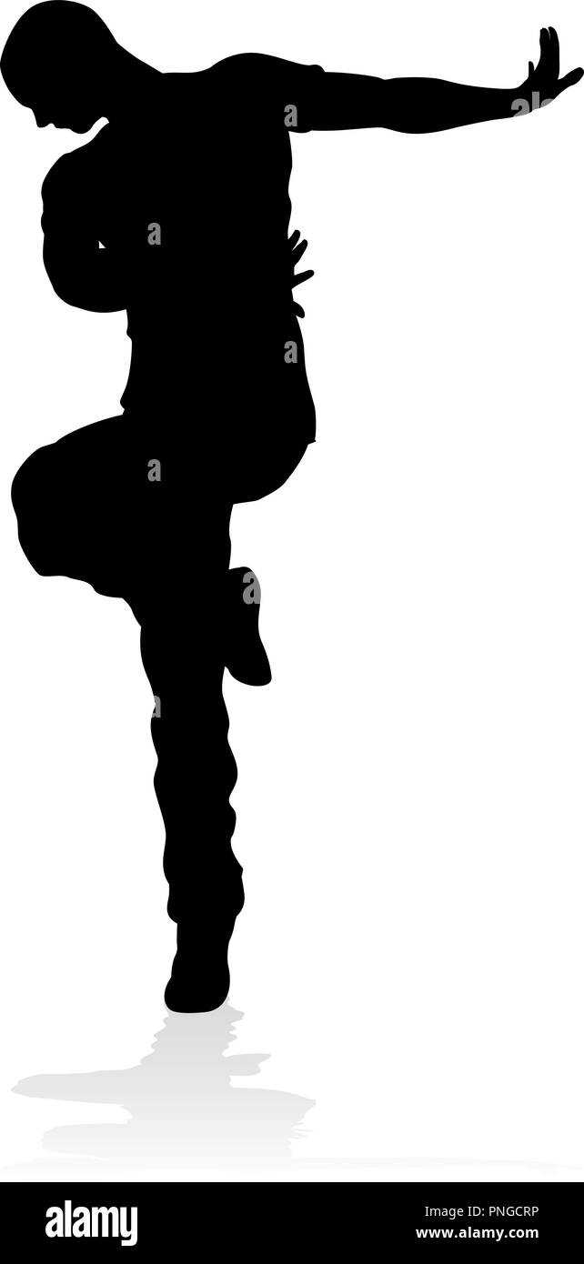 Street Dance Dancer Silhouette Illustration de Vecteur