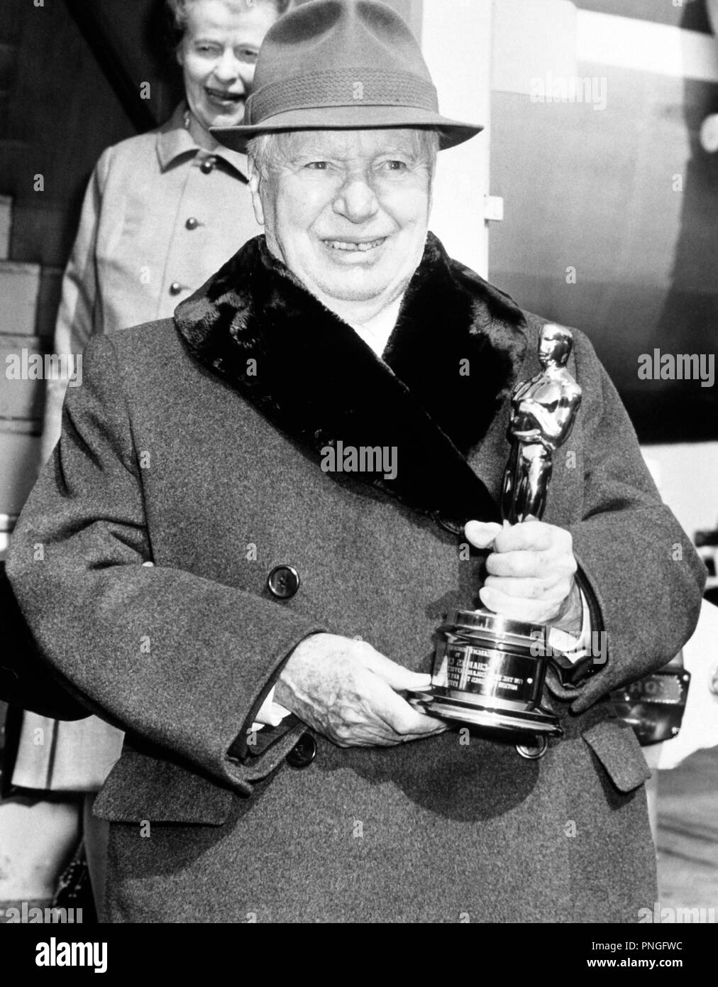 La 44e Academy Awards / 1972. Charles Chaplin qui reçoit le prix d'honneur. Banque D'Images
