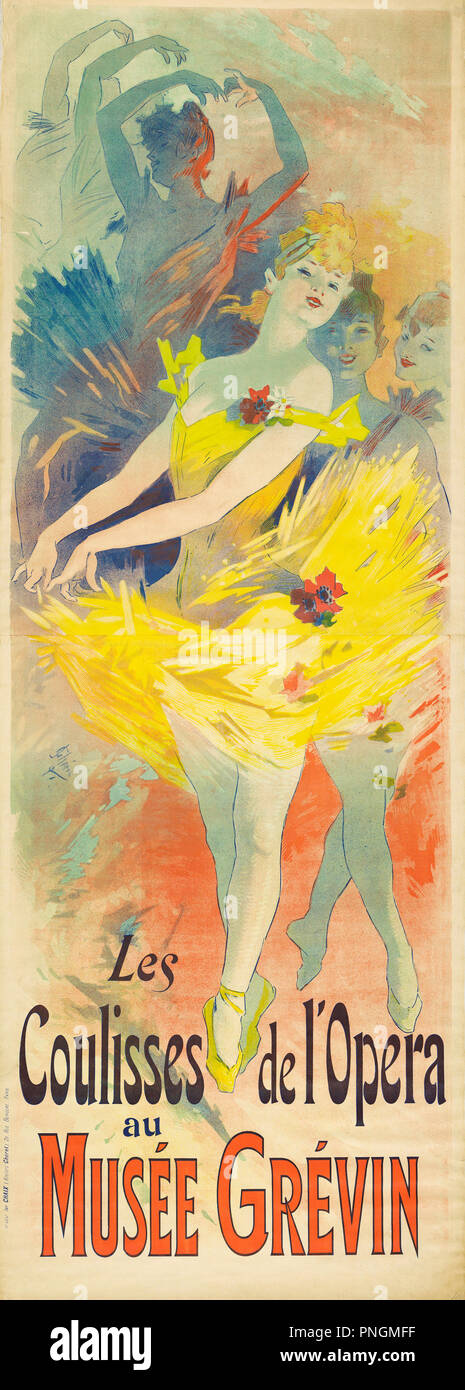 Coulisses de l'opéra au Musée Grévin. Dans les coulisses du Musée Grévin. Après une affiche de Jules Chéret, 1836-1932. Chéret est considéré comme le père de l'affiche moderne. Banque D'Images