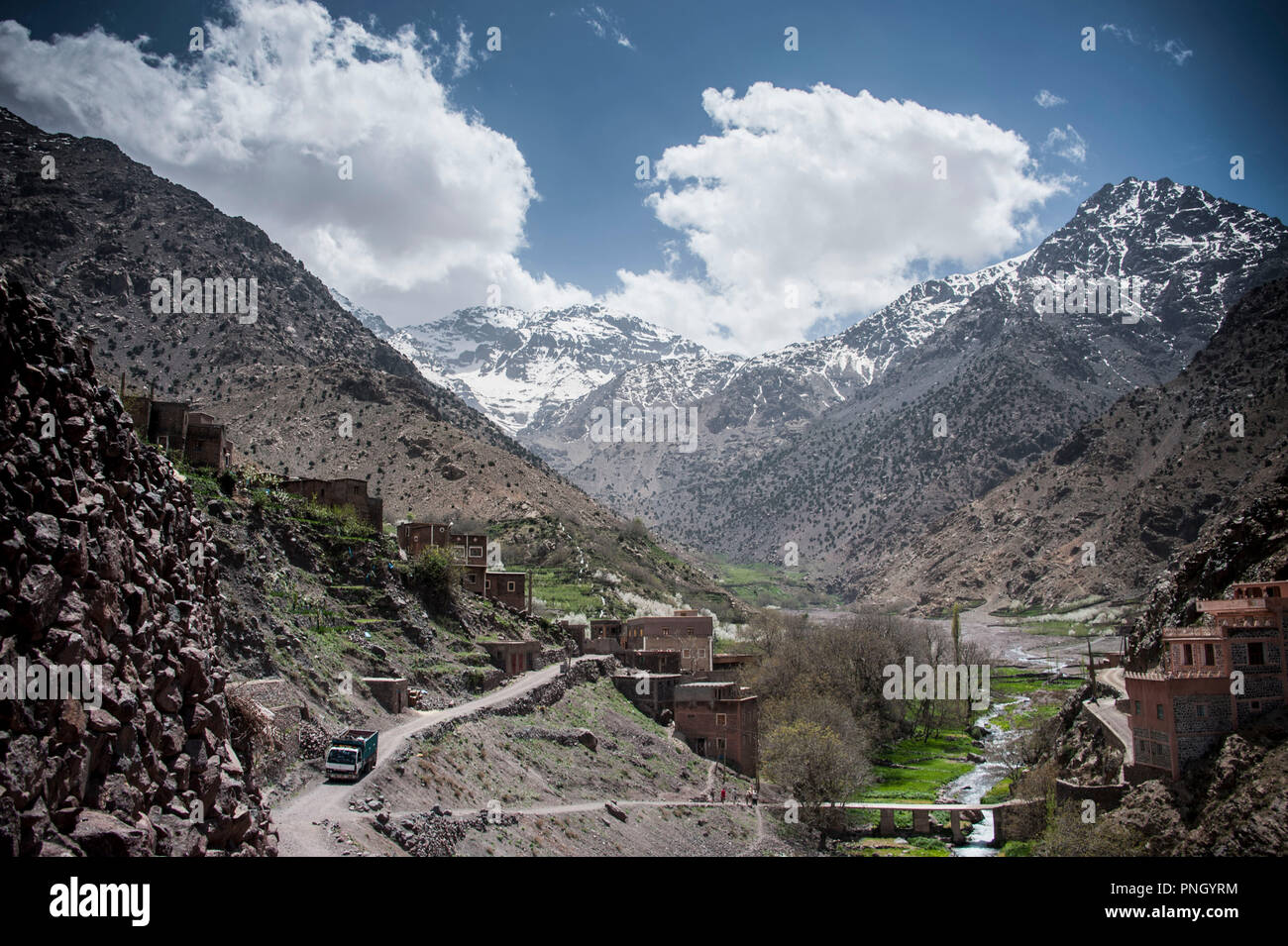 25-02-11. Marrakech, Maroc. De petits villages dans les contreforts de l'Atlas au sud de Marrakech. Photo © Simon Grosset / Q Photography Banque D'Images