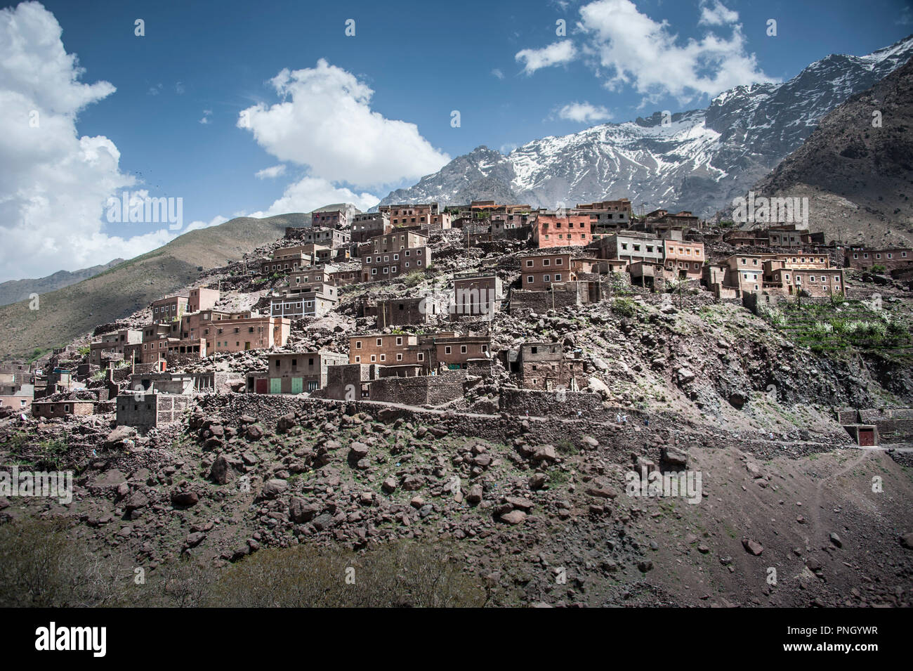 25-02-11. Marrakech, Maroc. De petits villages dans les contreforts de l'Atlas au sud de Marrakech. Photo © Simon Grosset / Q Photography Banque D'Images