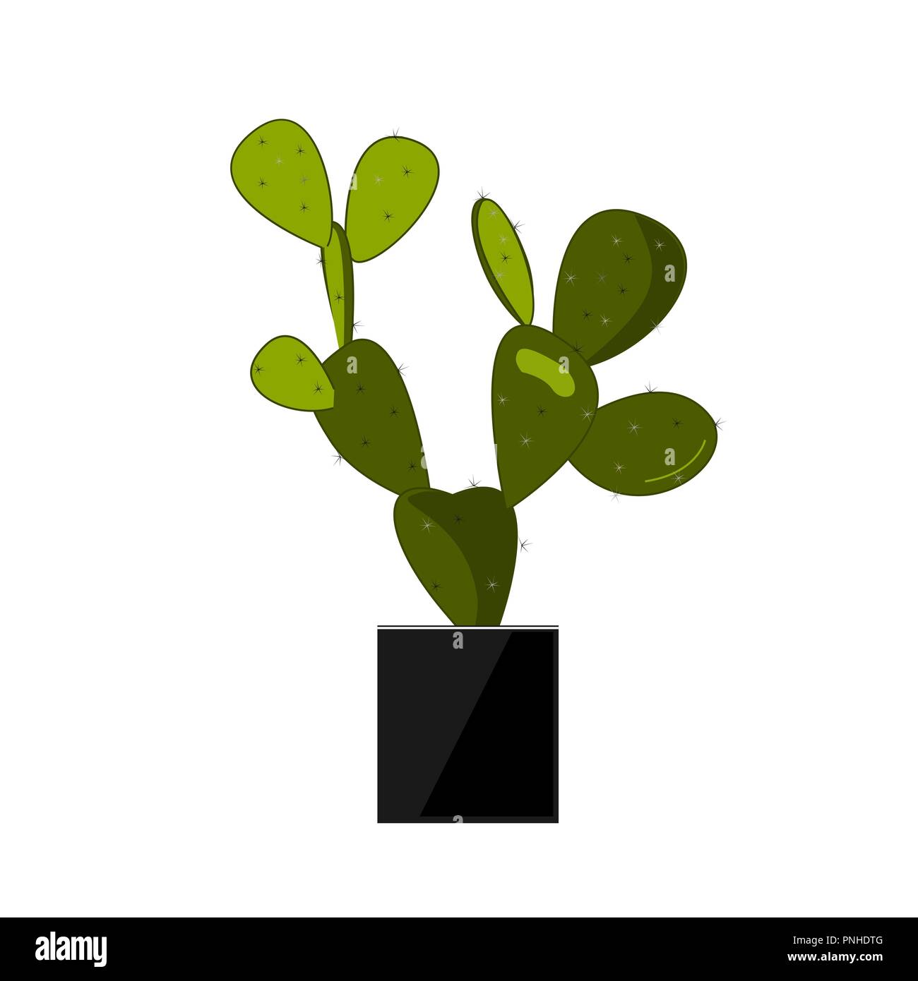 Cactus en pot noir élégant. Télévision Cactus vector illustration sur blanc. Accueil fleurs en pot. L'icône d'Opuntia, plante mexicaine traditionnelle. Vecto Illustration de Vecteur Cactus en pot noir élégant. Télévision Cactus vector illustration sur blanc. Accueil fleurs en pot. L'icône d'Opuntia, plante mexicaine traditionnelle. Vecto Illustration de Vecteur