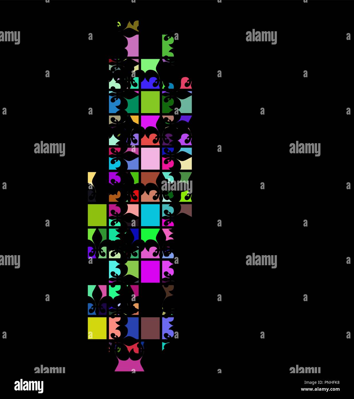 Ornement abstrait color lattice et grand coeur Illustration de Vecteur
