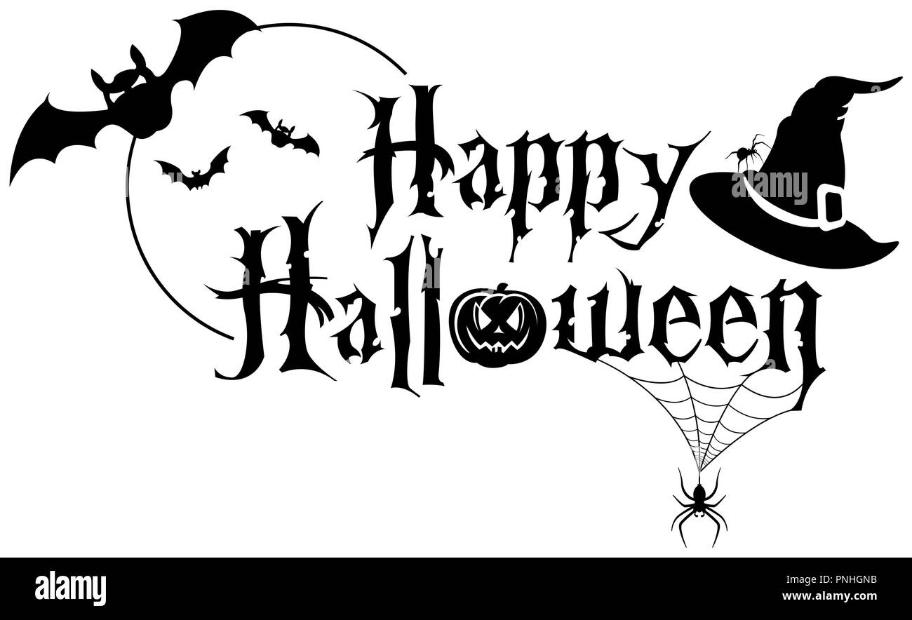 Happy Halloween bannière de texte Illustration de Vecteur