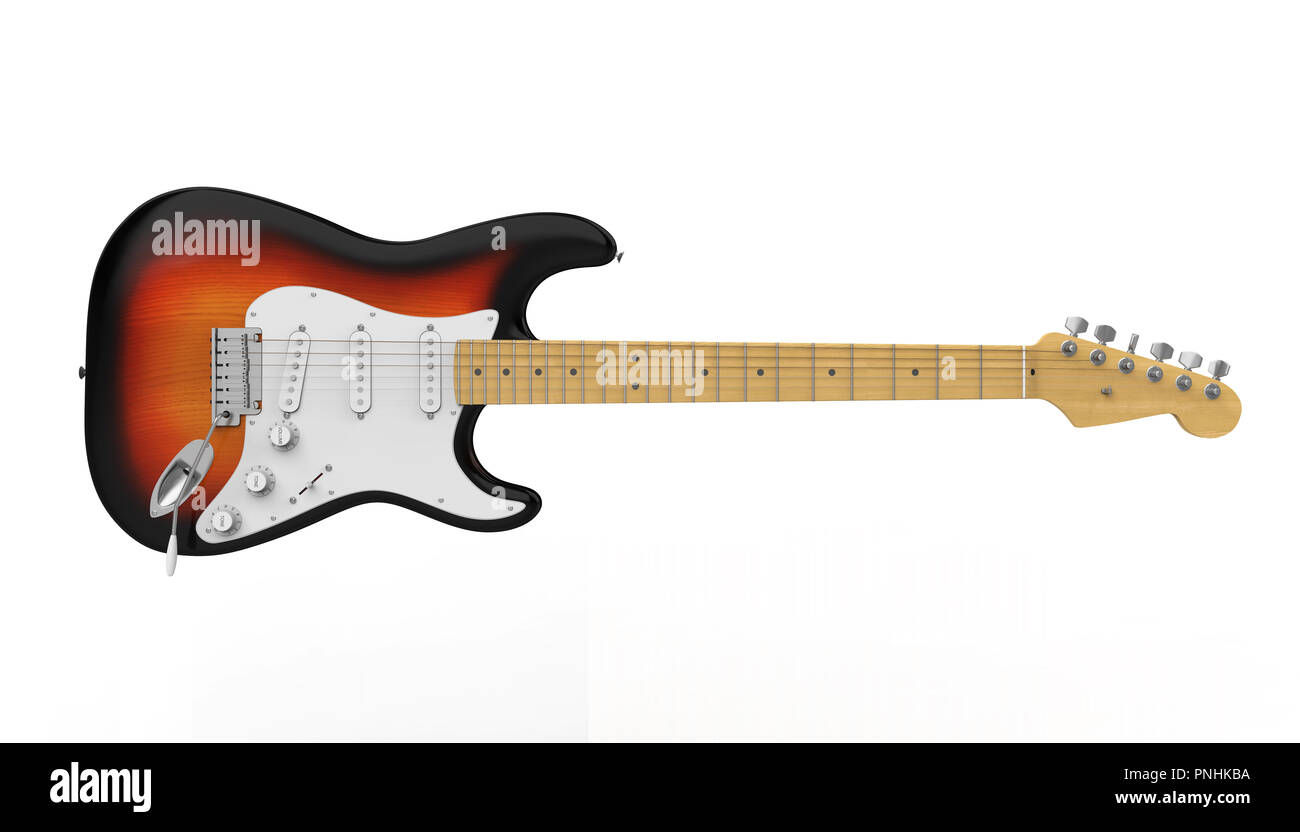 Guitare électrique isolé Banque D'Images