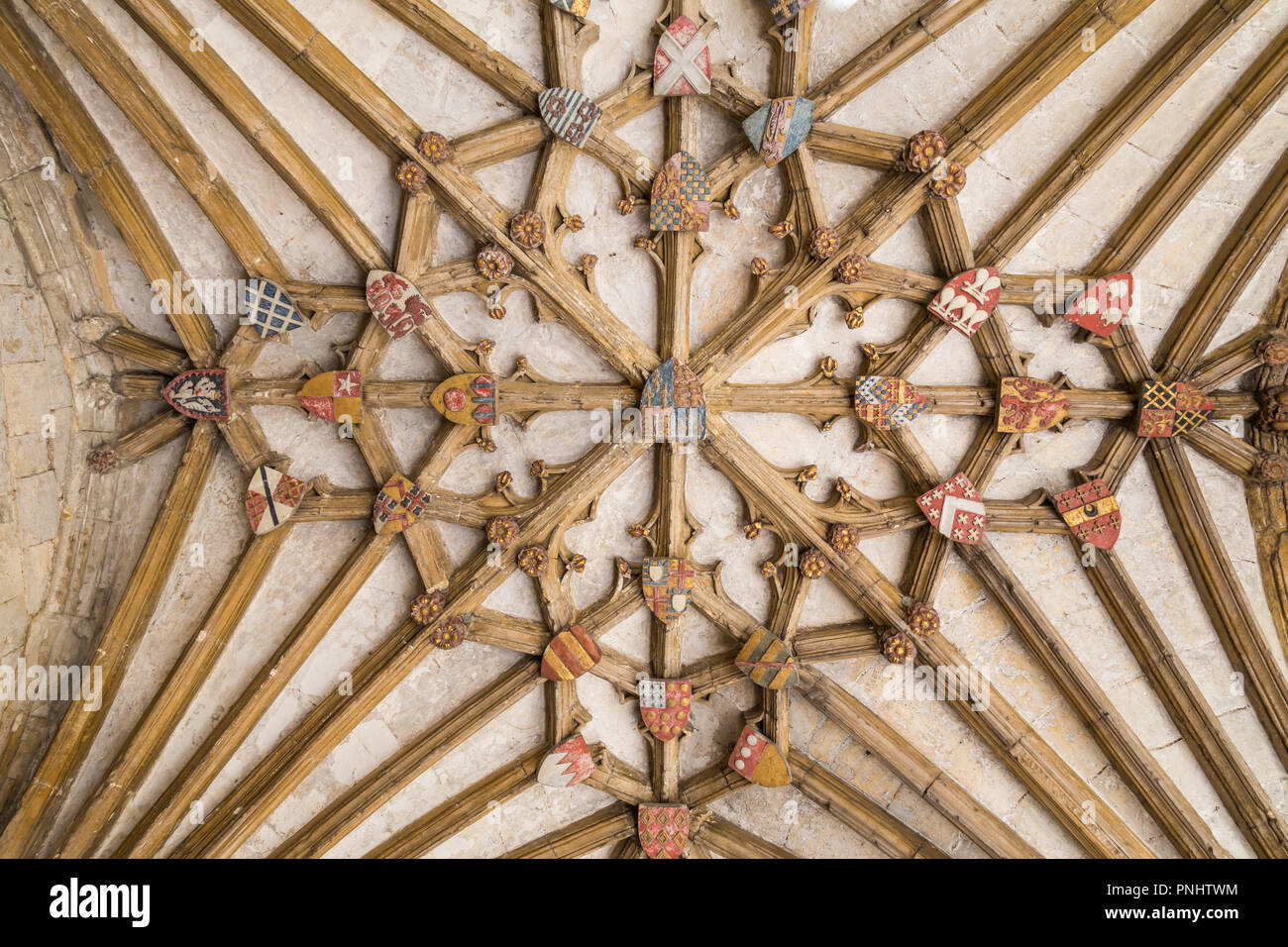 Plafond en bois ancienne strurcture Banque D'Images