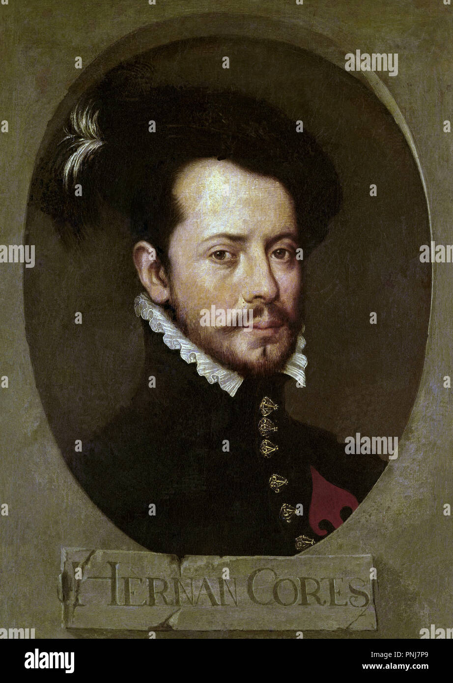 Portrait de Hernán Cortés (1485-1547), Conquistador du Mexique. Séville, collection du duc del Infantado. Auteur : anonyme. Emplacement : Archivo de Indias. Sevilla. Séville. L'ESPAGNE. Banque D'Images