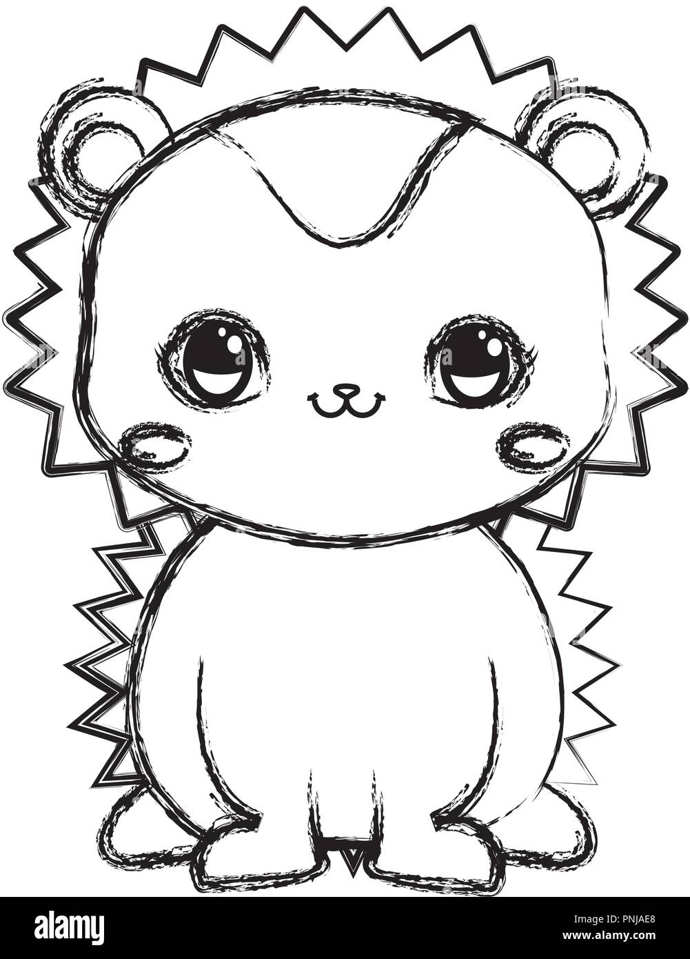 Herisson Mignon Cartoon Illustration Vecteur De Baby Sitting Salle De Dessin A La Main Image Vectorielle Stock Alamy