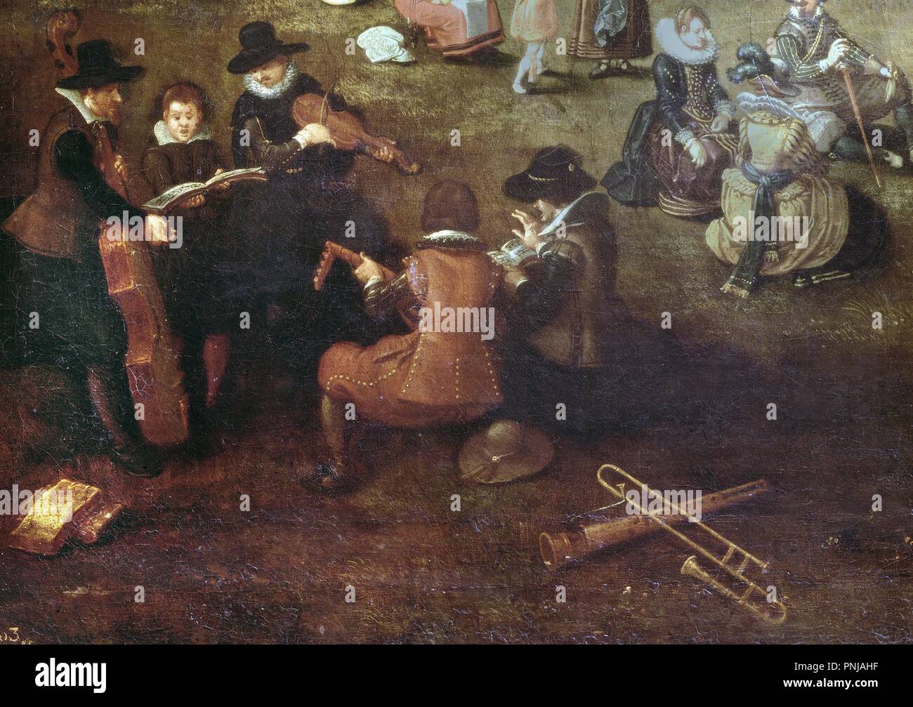 EL PALACIO REAL DE BRUSELAS - DETALLE DE PAU CASALS - HACIA 1627 - OLEO/LIENZO - NP 1857 - BARROCO FLAMENCO - CONJUNTO 111767. Auteur :, Pieter Brueghel le Jeune. Emplacement : Museo del Prado-PINTURA. MADRID. L'ESPAGNE. Banque D'Images