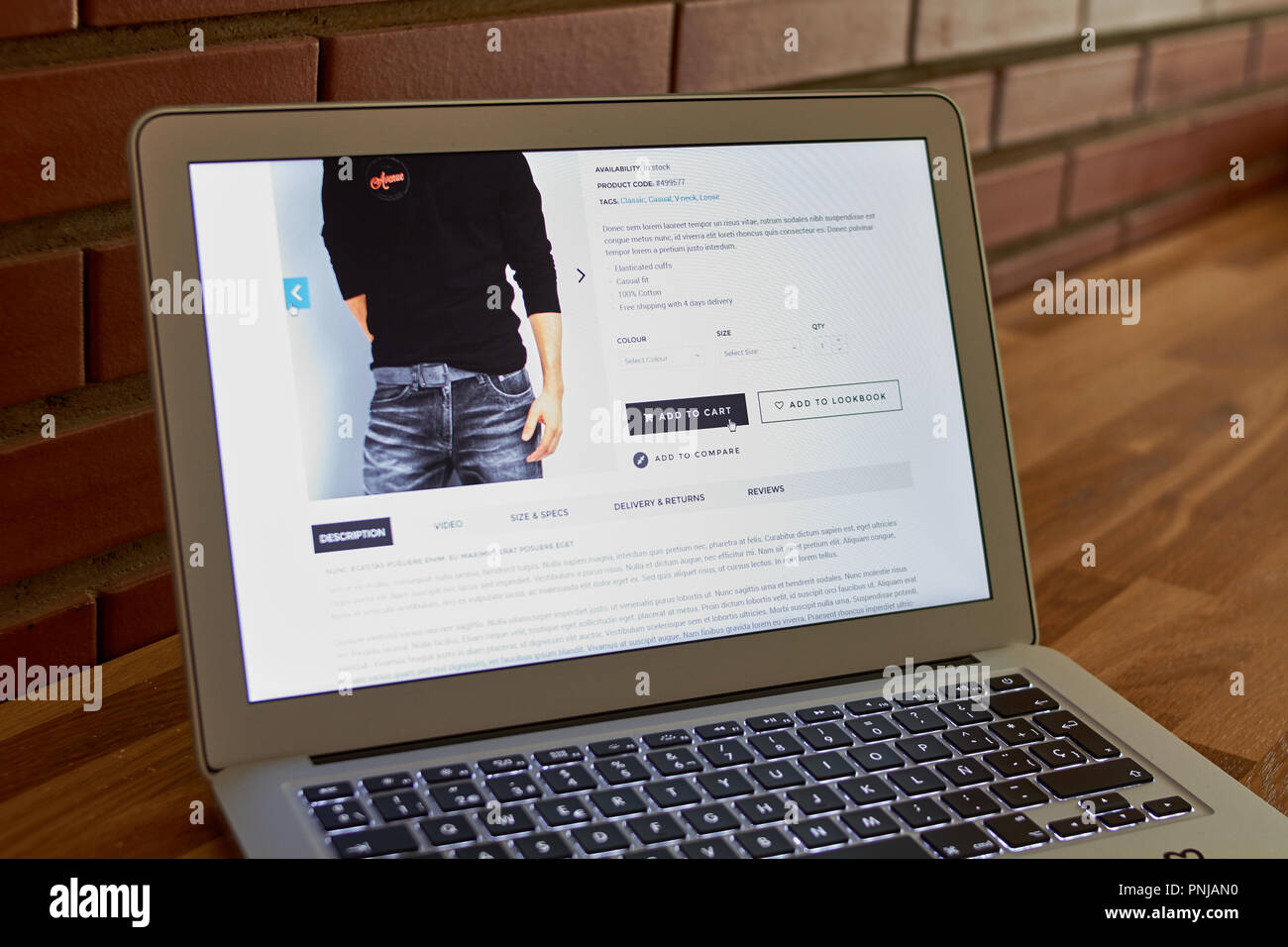 Boutique en ligne acheter écran Banque D'Images