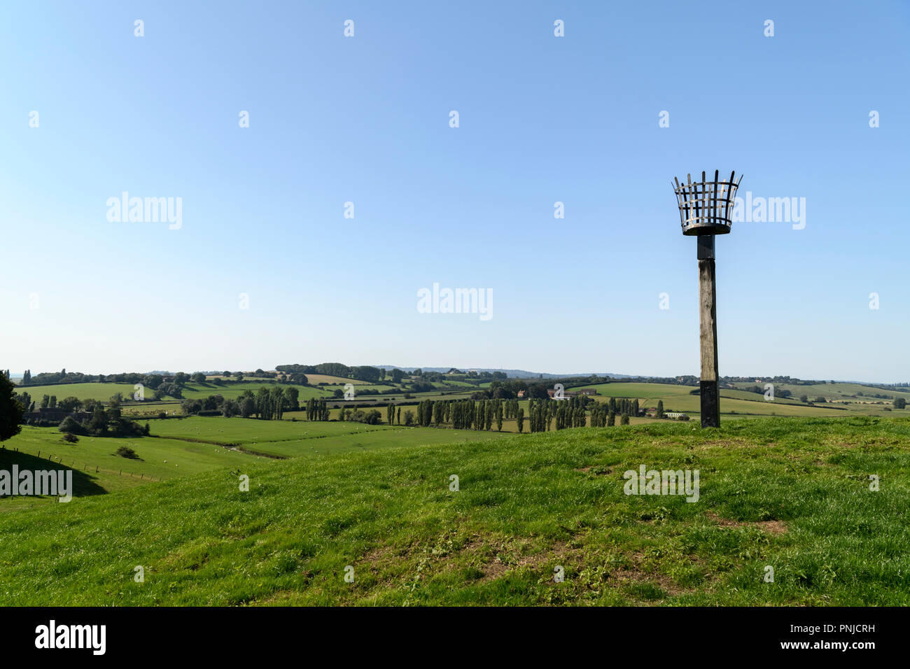 La vue sur la campagne du Sussex de l'Est de la balise Millenium à Rye, East Sussex, Angleterre. 01 Septembre 2018 Banque D'Images