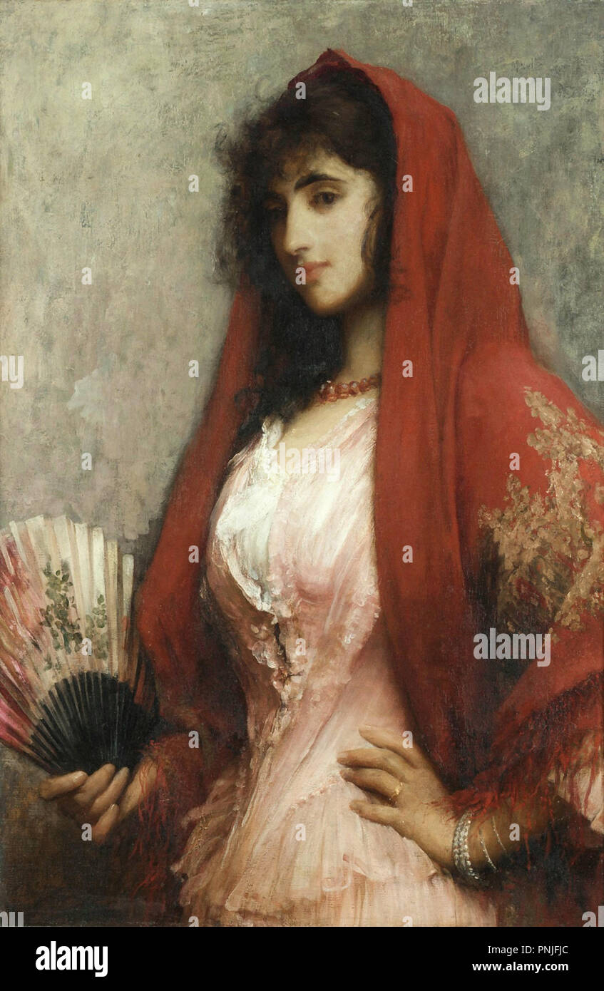 Sir Samuel Luke Fildes - Beauté espagnole avec un ventilateur Photo Stock -  Alamy