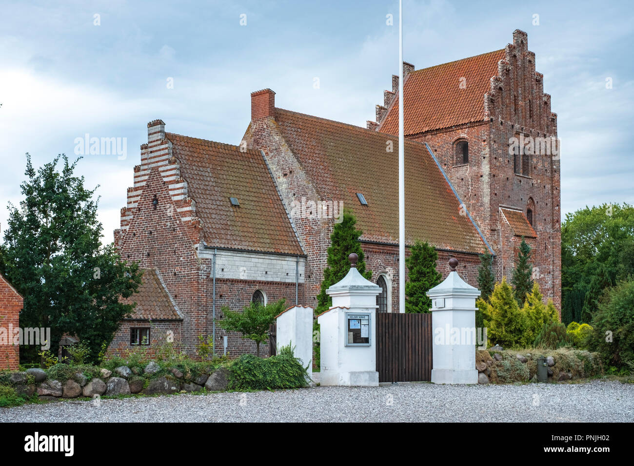 Vue extérieure de l'église de Keldby, Moen Island, le Danemark, la Scandinavie, l'Europe. Banque D'Images
