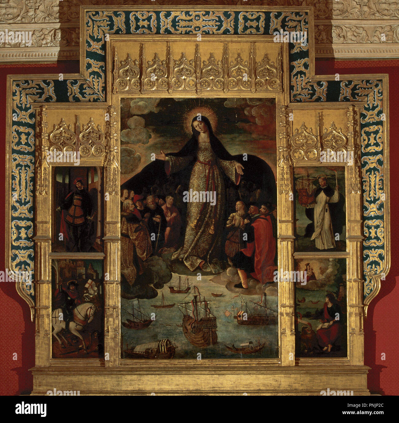 Alejo Ferna Méndez (ch. 1475- c. 1545). Peintre espagnol. Vierge des marins. Alcazar de Séville. L'Andalousie. L'Espagne. Banque D'Images