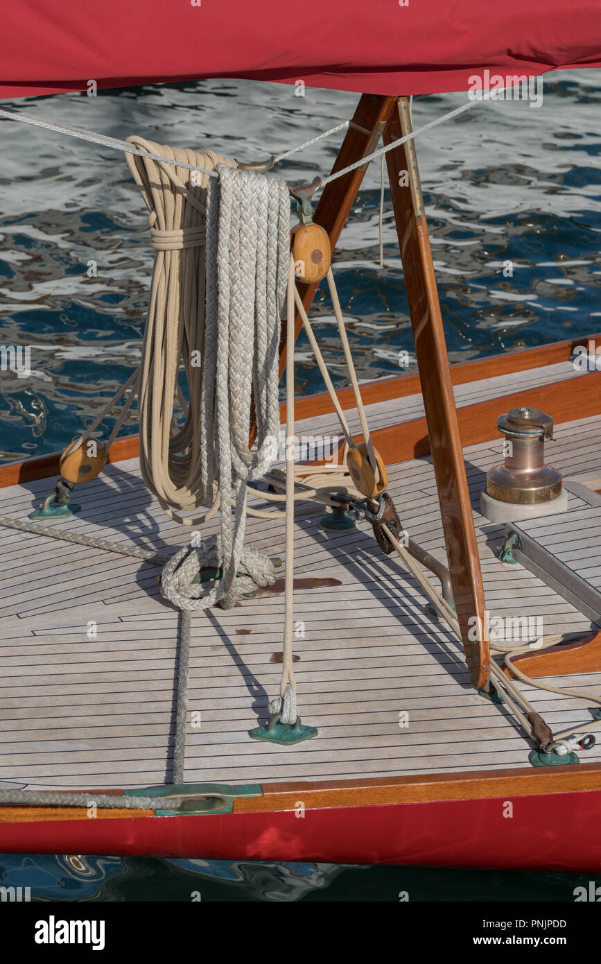 Détails d'un voilier de style ancien Banque D'Images