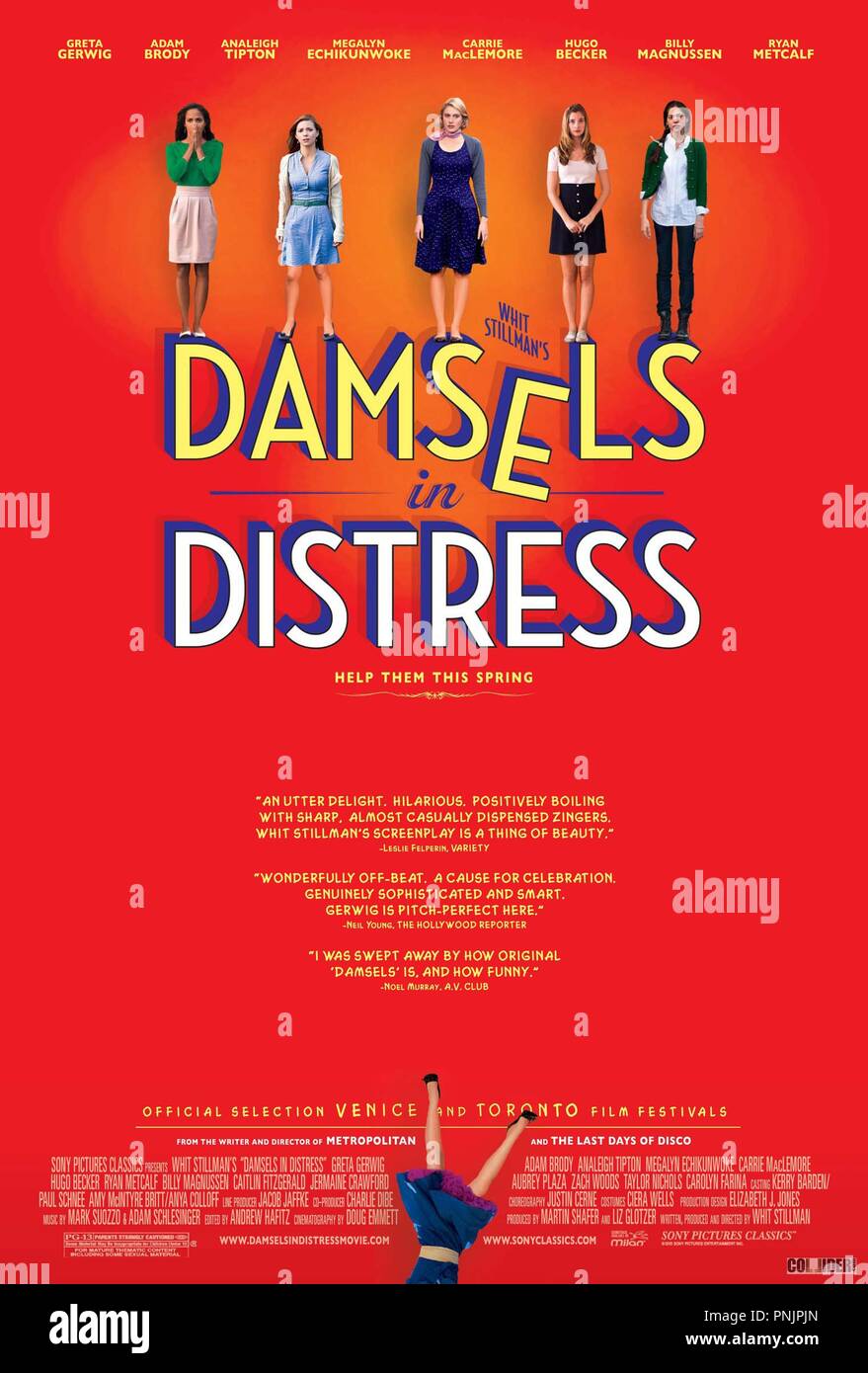 Titre original : des demoiselles en détresse. Titre en anglais : des demoiselles en détresse. Année : 2011. Directeur : WHIT STILLMAN. Credit : films d'OUEST / Album Banque D'Images