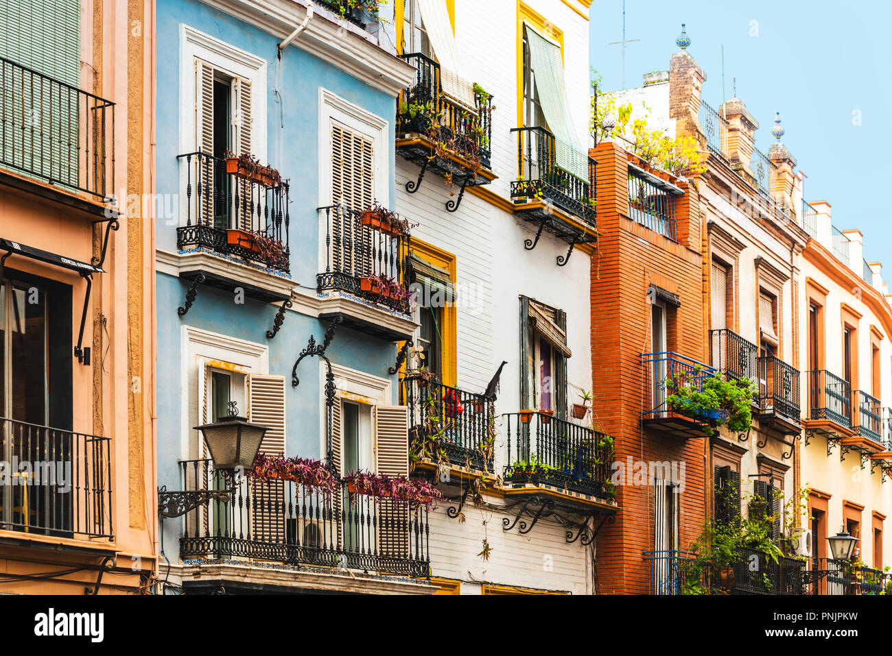 Bâtiment de style andalou à Séville, Espagne ville Banque D'Images