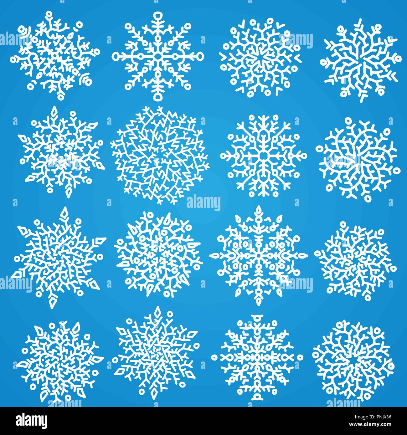 Ensemble de flocons blancs. Maison de collection. Flocons de collection. Vector illustration. Illustration de Vecteur