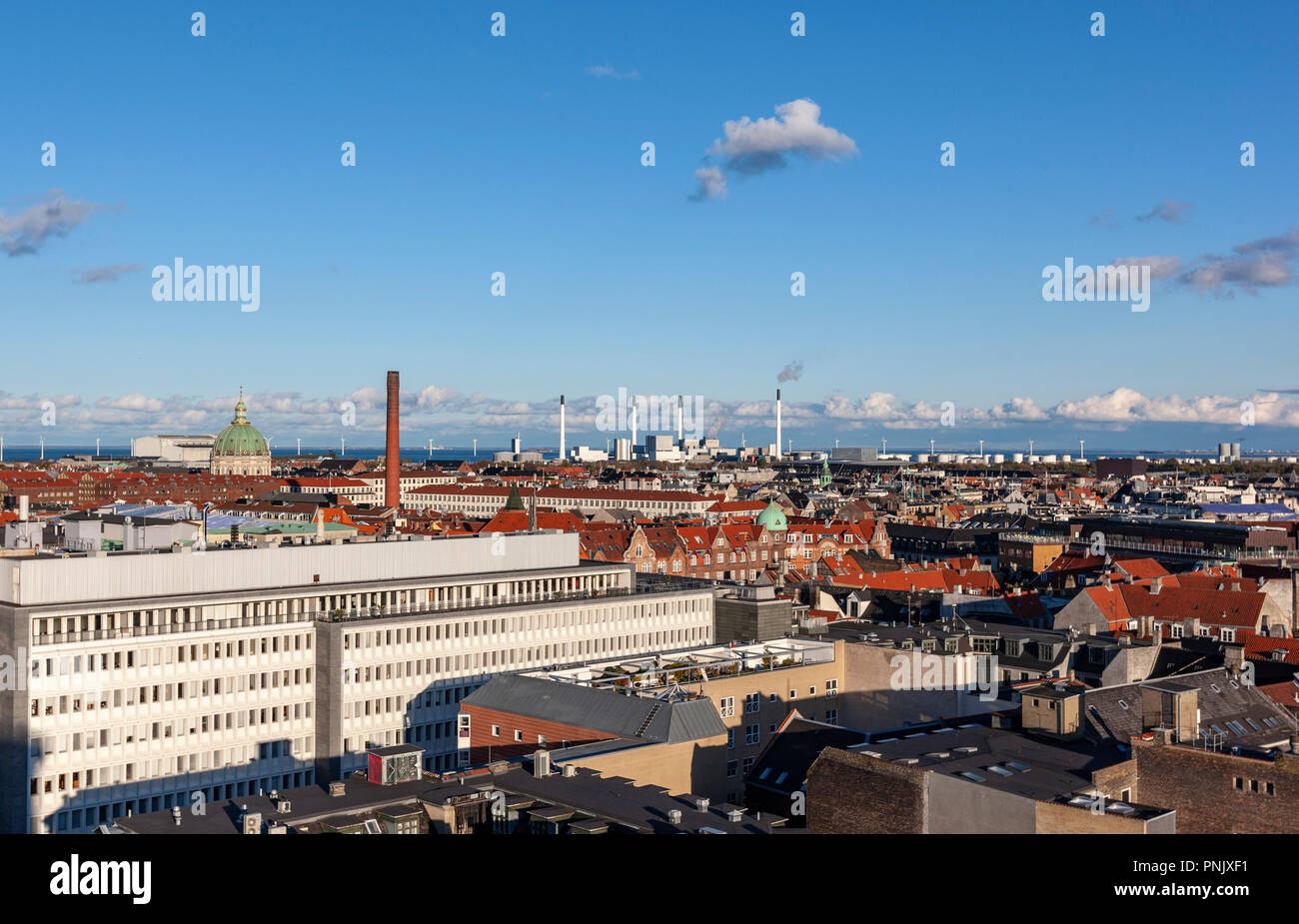 Vue sur la ville à partir de la Rundetårn Rundetårn, la tour ronde () à Copenhague, Danemark Banque D'Images