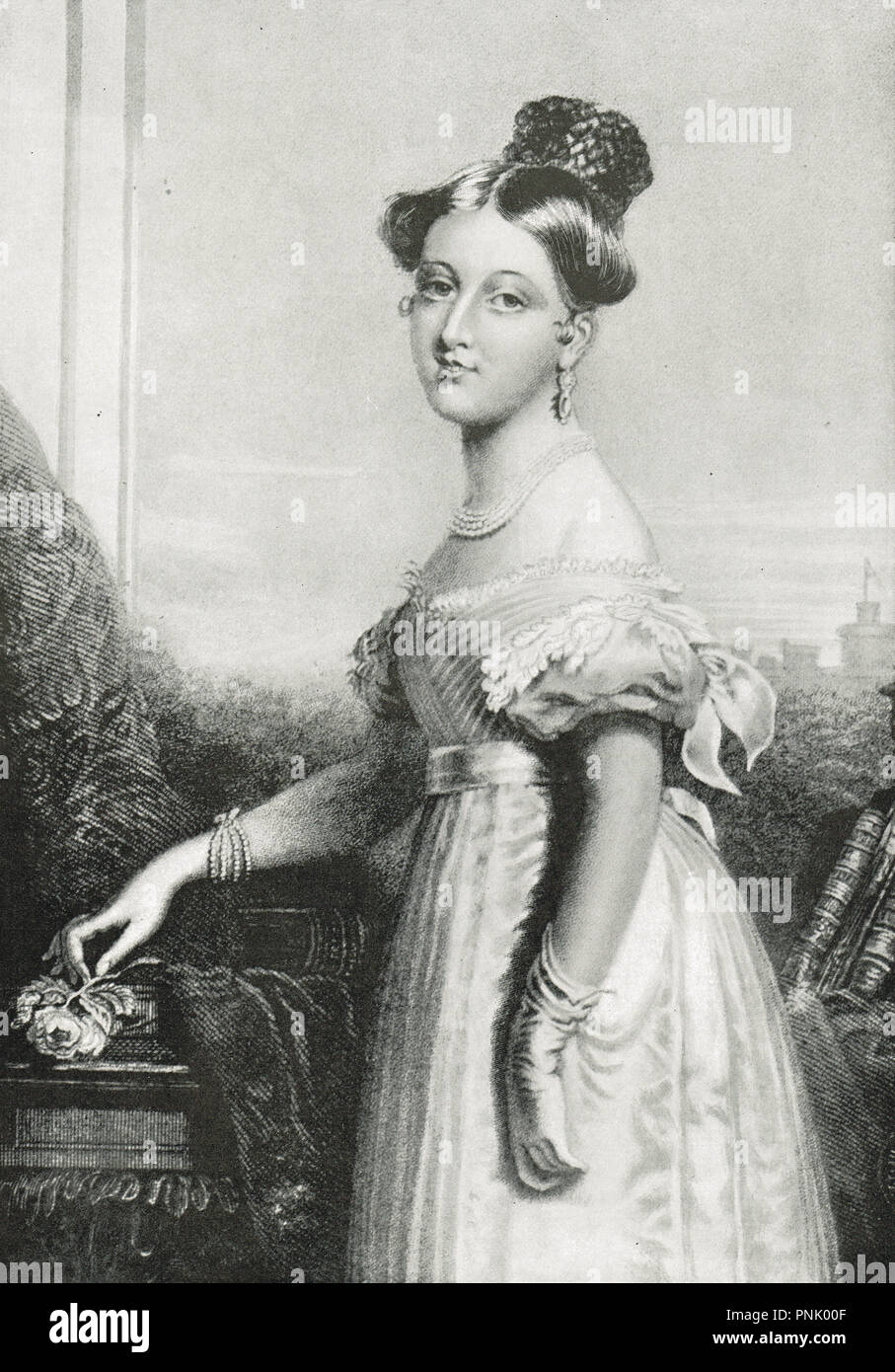 La princesse Victoria, 16 ans, future reine Victoria comme une jeune fille. Plus tard d'être la reine du Royaume-Uni de Grande-Bretagne et d'Irlande et impératrice des Indes Banque D'Images