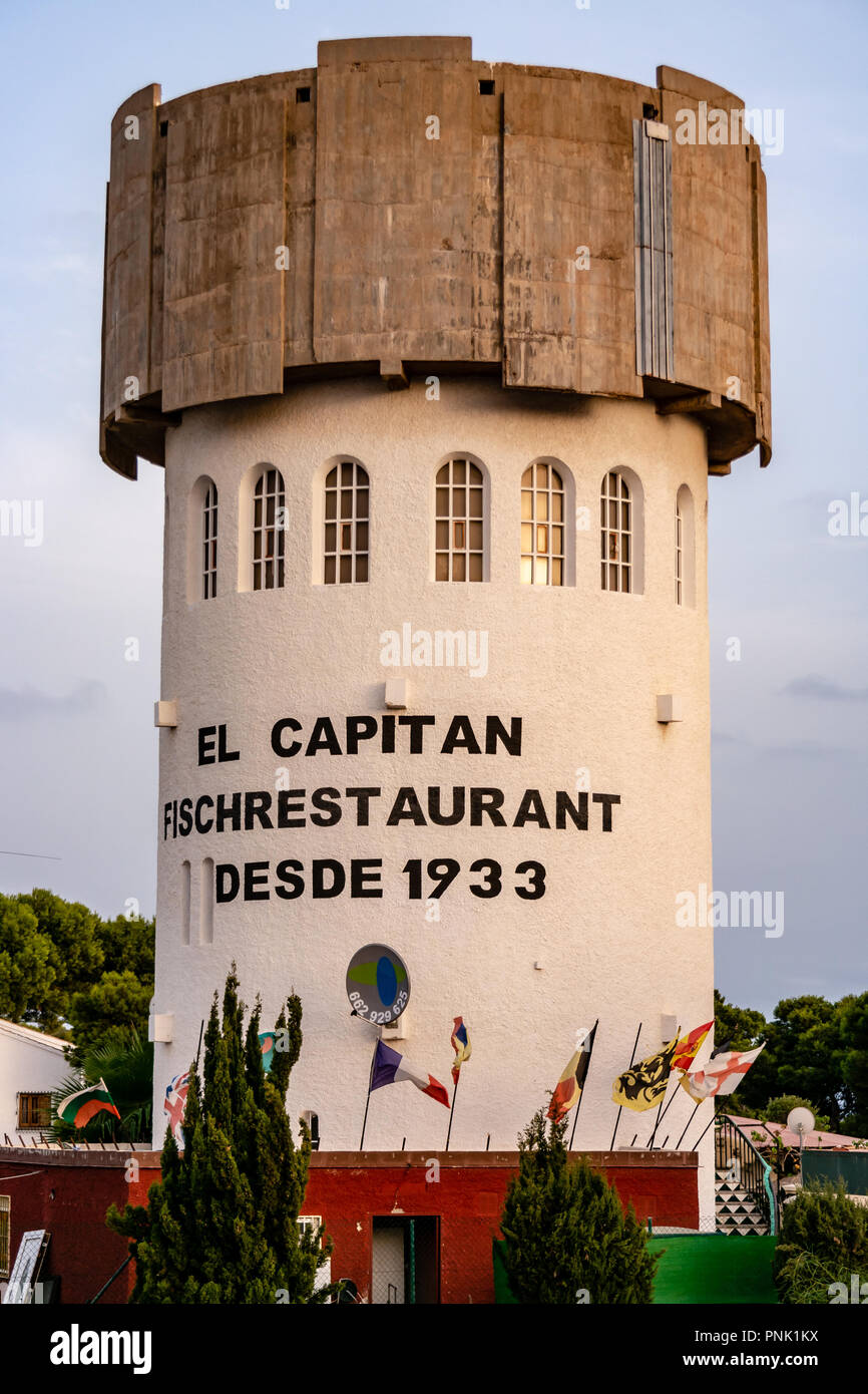 Le restaurant de poisson Watertower Banque D'Images