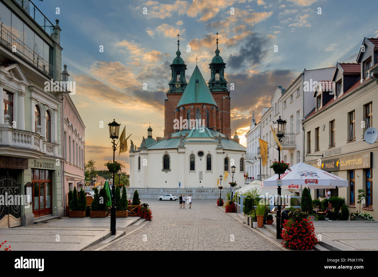 Gniezno, Pologne grande province, la Pologne. La cathédrale de Gniezno Royal. Banque D'Images