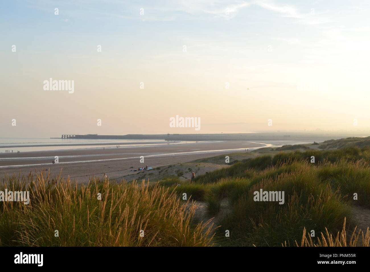 Camber Sands, carrossage, près de Rye, East Sussex, Angleterre, Royaume-Uni, la fin de l'été, la fin de l'après-midi Banque D'Images