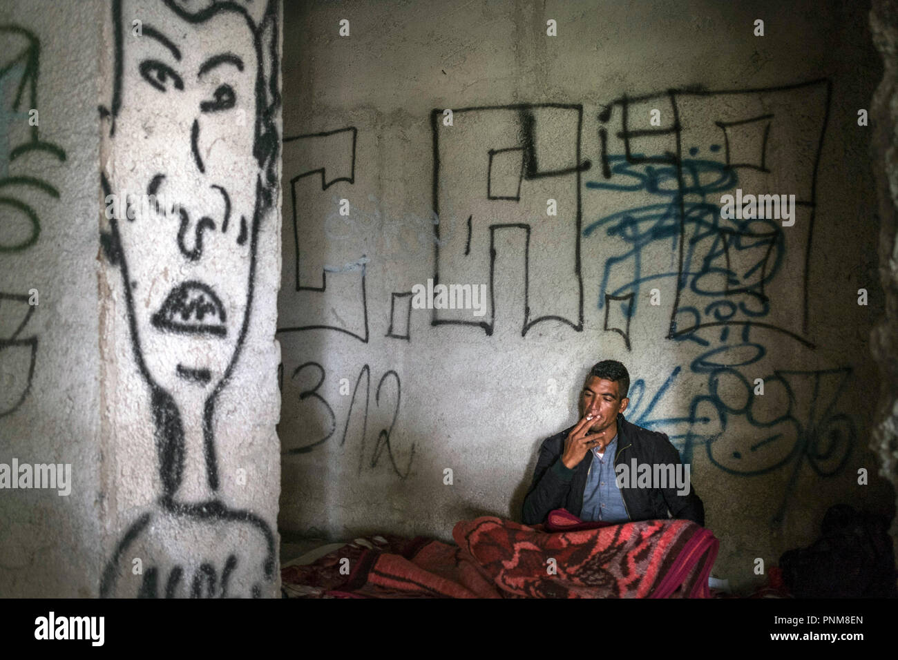 L'Europe, Bosnie, Bihac, 31 août 2018 : dans la ville à la frontière avec la Croatie, il y a des centaines de migrants d'origine pakistanais et afghans qui tentent Banque D'Images