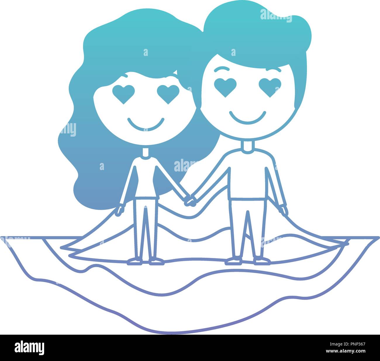 Les amateurs de dessin animé sur deux ou trois personnages kawaii sur le terrain Illustration de Vecteur