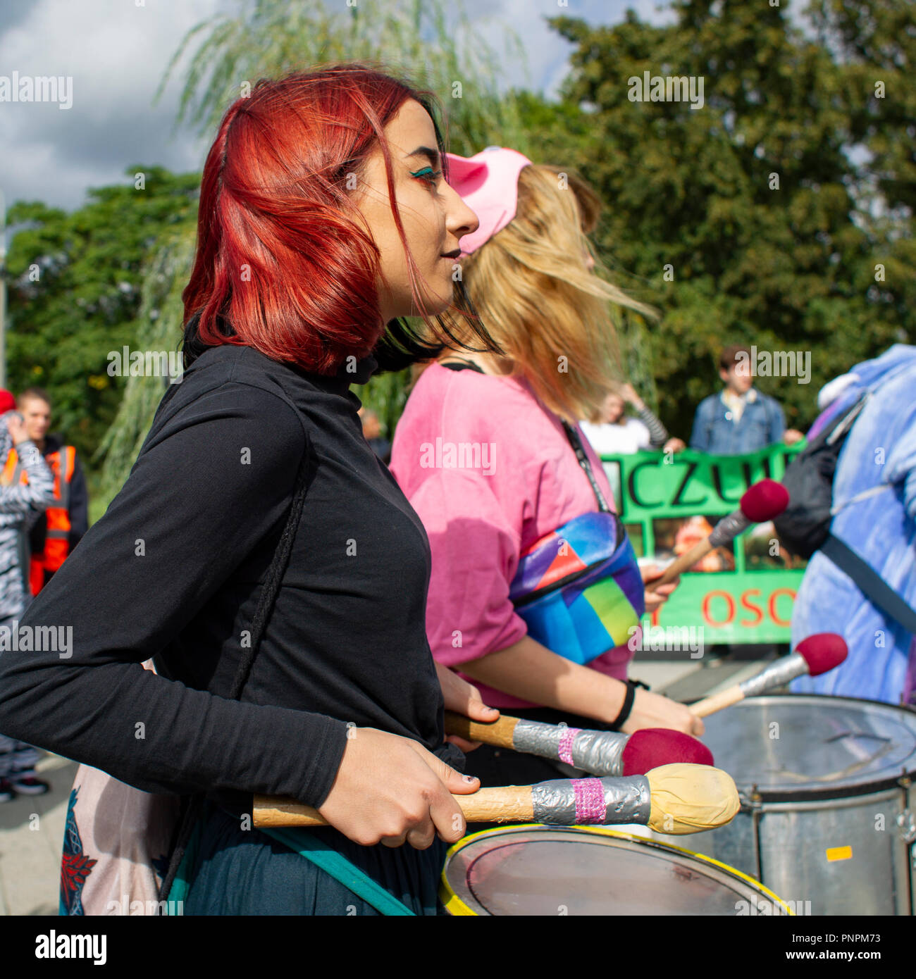 Poznan, Pologne 22 septembre 2018. La Love Parade des animaux. Défilé à l'échelle nationale pour les droits et la libération des animaux. Un défilé de défenseurs des droits de l'animal. Credit : Slawomir Kowalewski/Alamy Live News Banque D'Images