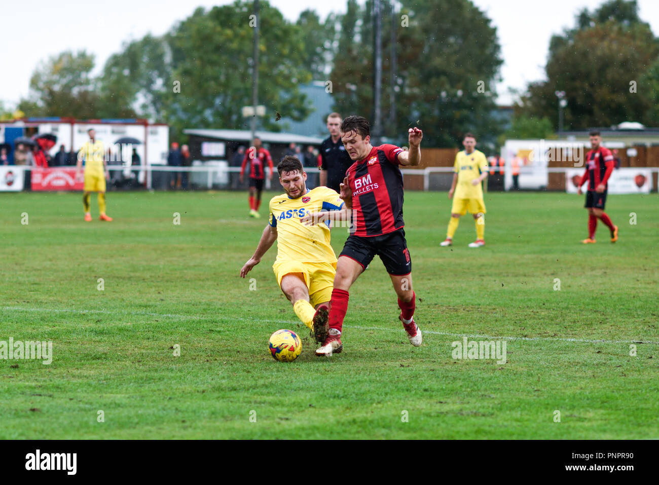 Kettering, Northamptonshire, Angleterre : 22 septembre 2018.Unis FA Cup deuxième ronde de qualification Parc Latimer des coquelicots accueil Kettering town AFC vs Mansfield. Kettering a gagné le match 2-1 dans une lutte acharnée avec les Bulls 'Mansfield'. Kettering est dans la ronde suivante. Crédit : Ian Francis/Alamy Live News Banque D'Images