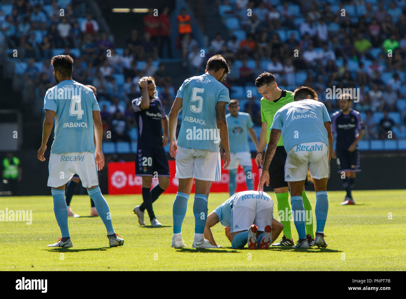 Vigo, Espagne. 22 Sept ; 2018. La Liga match entre Real Club Celta de Vigo et Real Valladolid en Balaidos stadium ; Vigo ; score final 3-3. Credit : Brais Seara/Alamy Live News Banque D'Images