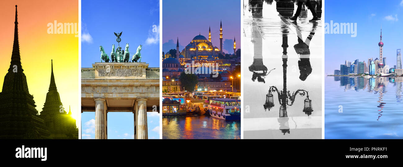 Villes - Bangkok, Berlin, Istanbul, Venise et Shanghai - Ensemble de 16:9 HD  Fonds d'écran pour smartphone Photo Stock - Alamy