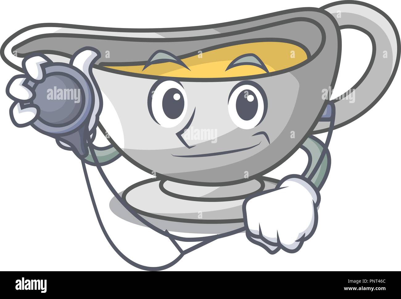 Médecin un caractère lave versant bateau sauce Illustration de Vecteur