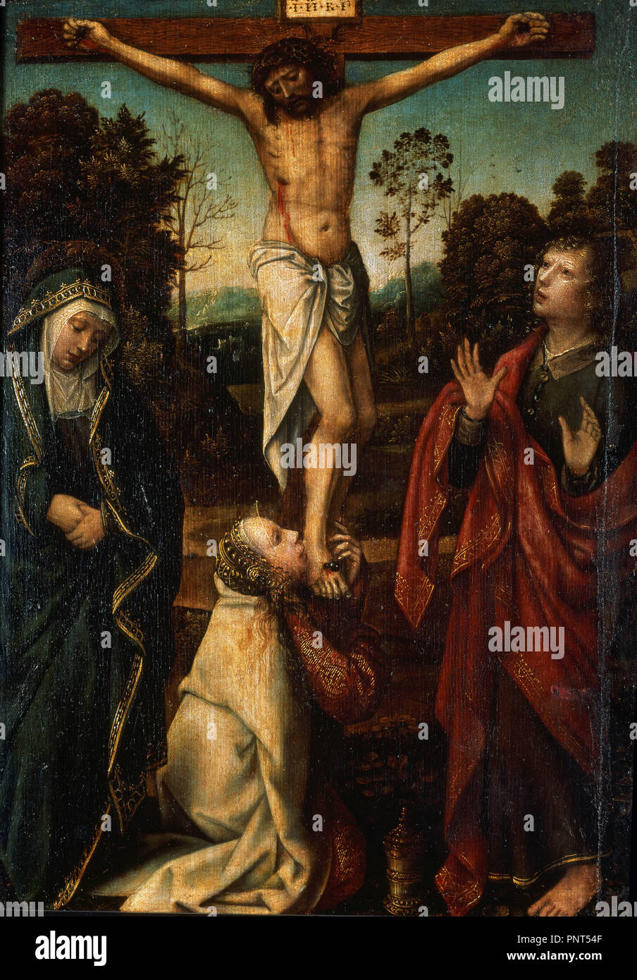 La Crucifixion. 16e siècle. 45x33 cm. Madrid, musée du Prado. L'Espagne. Auteur : David, GERARD. Emplacement : Museo del Prado-PINTURA. MADRID. L'ESPAGNE. Banque D'Images