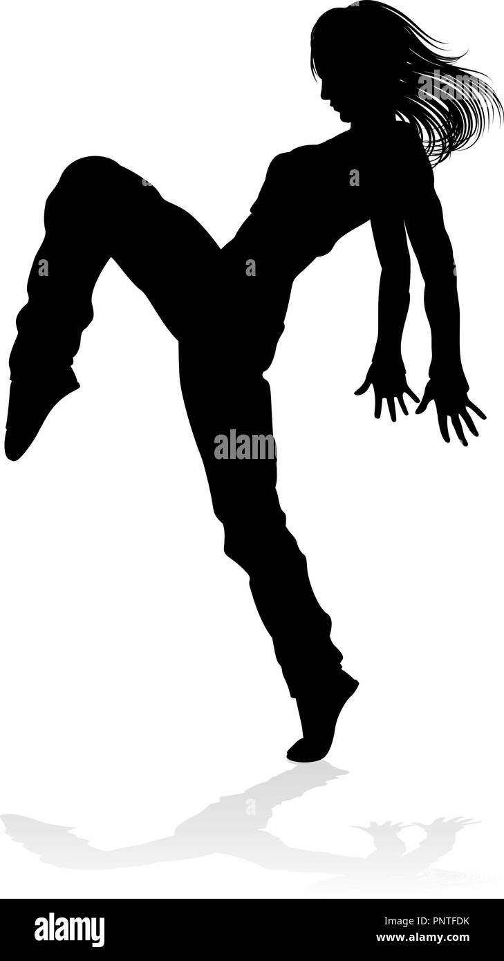 Street Dance Dancer Silhouette Illustration de Vecteur
