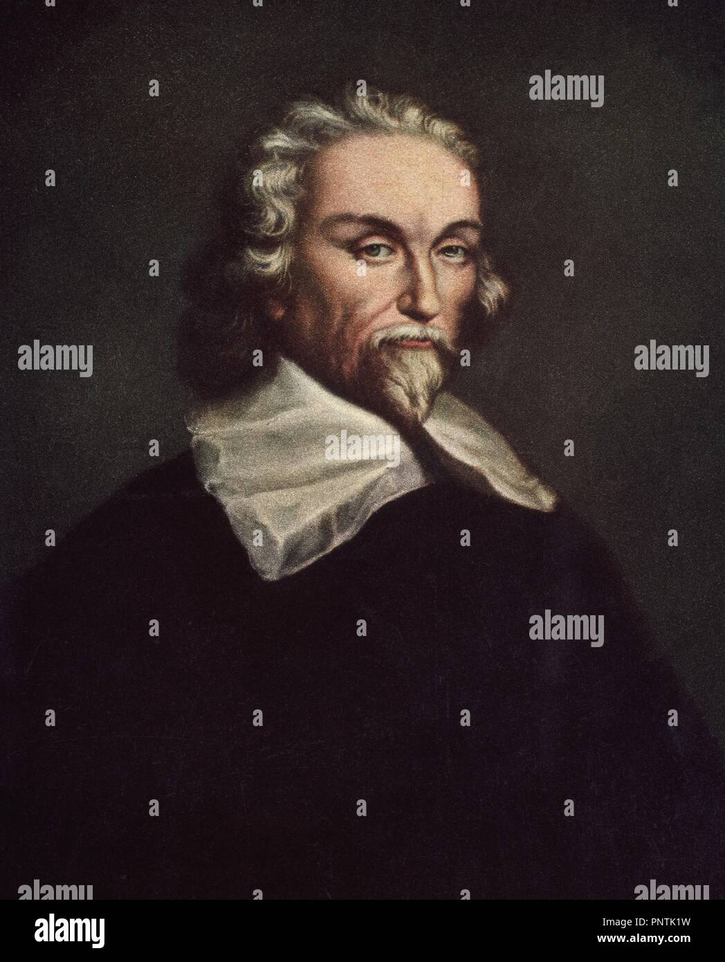 WILLIAM HARVEY (1578-1657), médecin anglais qui ont réalisé des contributions à l'anatomie et la physiologie. Il a été le premier médecin connu pour décrire complètement et en détail la circulation systémique. Lieu : Collège Merton. OXFORD. Banque D'Images