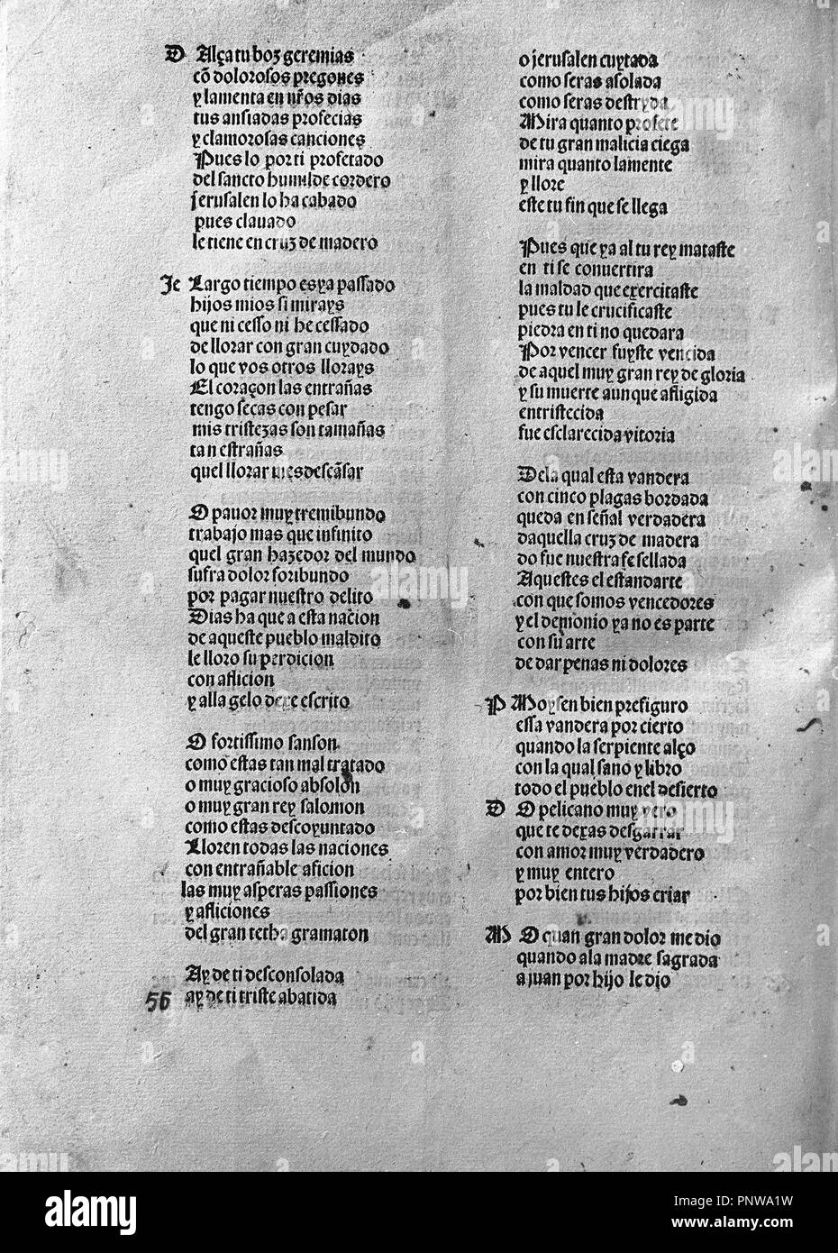 AUTO DE LA PASSION - SIGLO XVI - PIEZA TEATRAL CON ACOMPAÑAMIENTO MUSICAL. Auteur : FERNANDEZ, LUCAS. Emplacement : BIBLIOTECA NACIONAL-COLECCION. MADRID. L'ESPAGNE. Banque D'Images