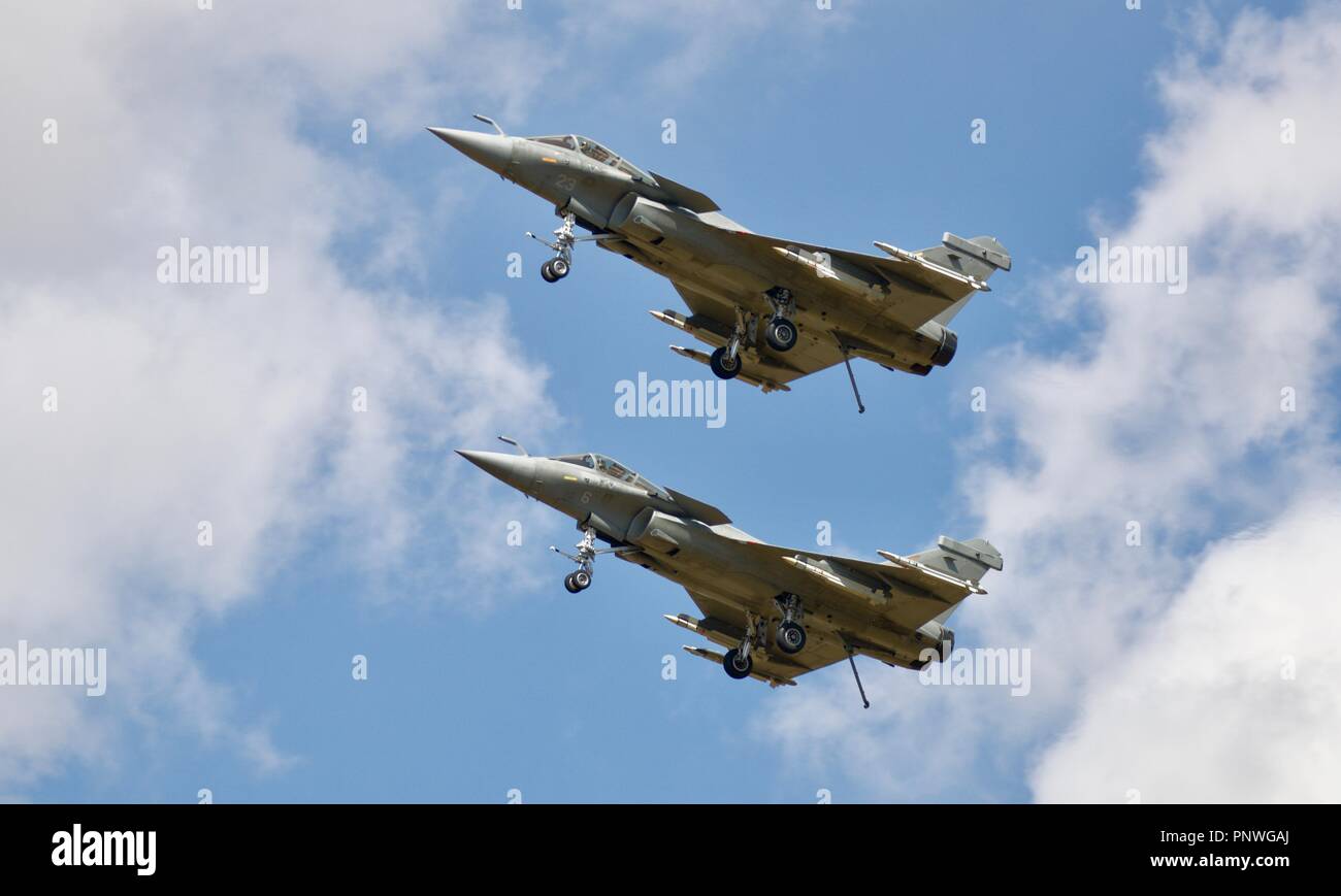 2 Rafale M de la marine française d'avions de chasse à la Royal International Air Tattoo 2018 Banque D'Images