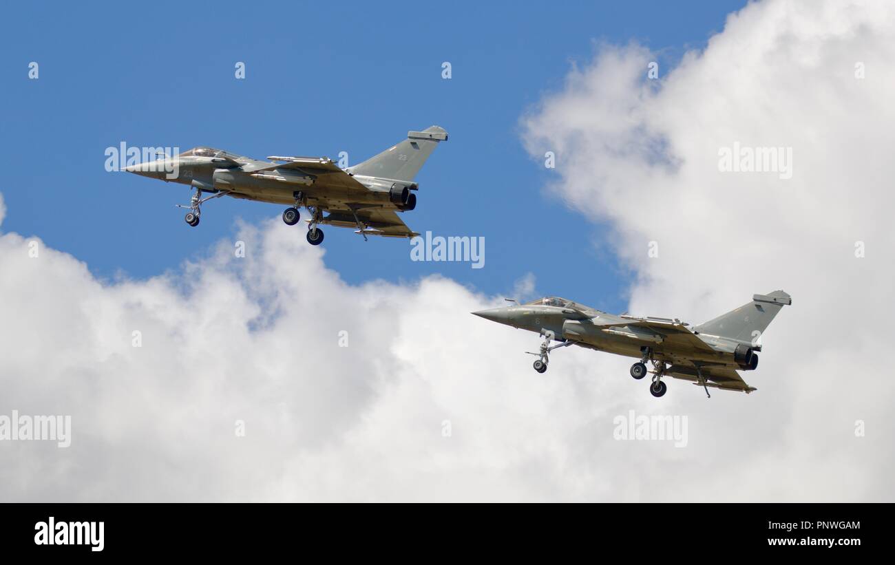 2 Rafale M de la marine française d'avions de chasse à la Royal International Air Tattoo 2018 Banque D'Images