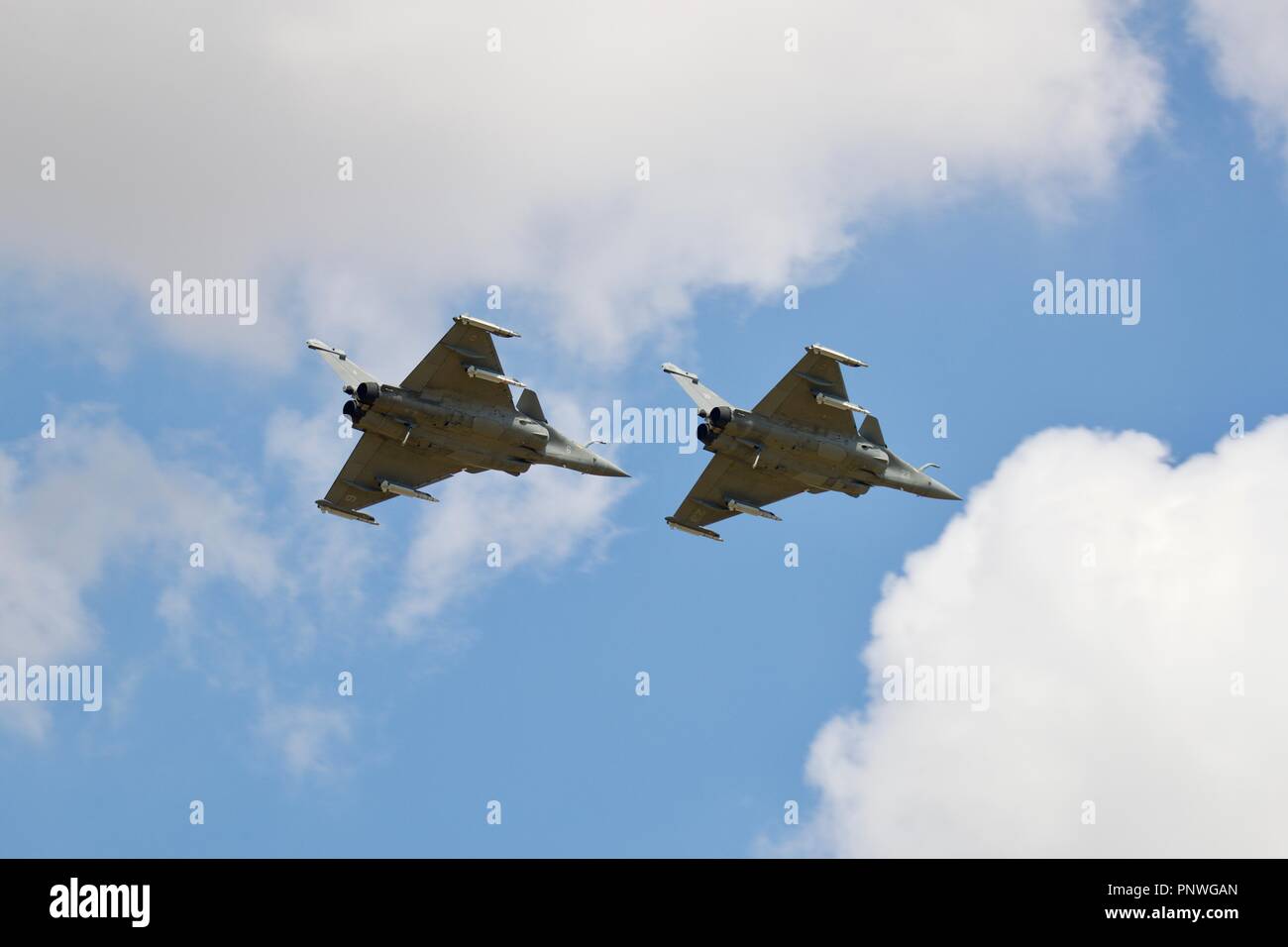 2 Rafale M de la marine française d'avions de chasse à la Royal International Air Tattoo 2018 Banque D'Images