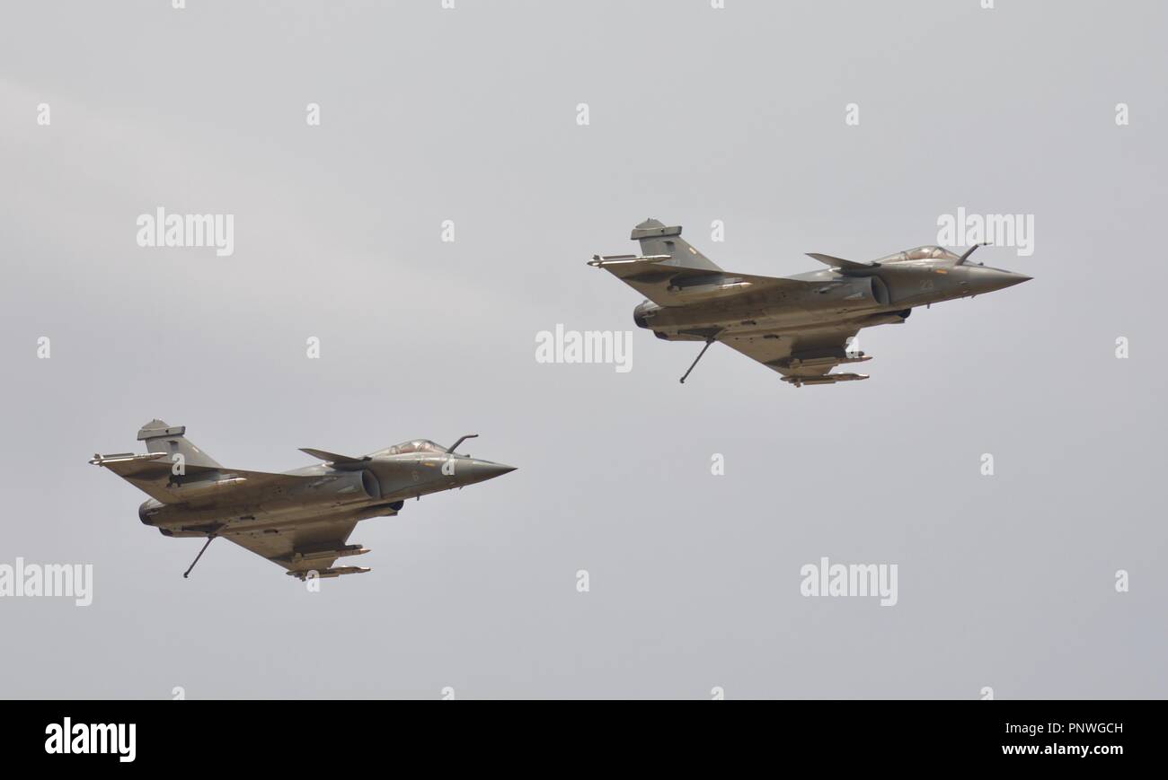 2 Rafale M de la marine française d'avions de chasse à la Royal International Air Tattoo 2018 Banque D'Images