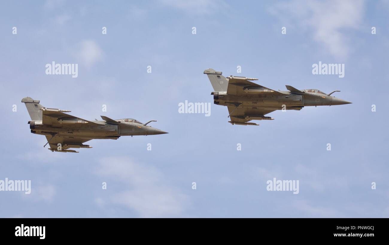 2 Rafale M de la marine française d'avions de chasse à la Royal International Air Tattoo 2018 Banque D'Images