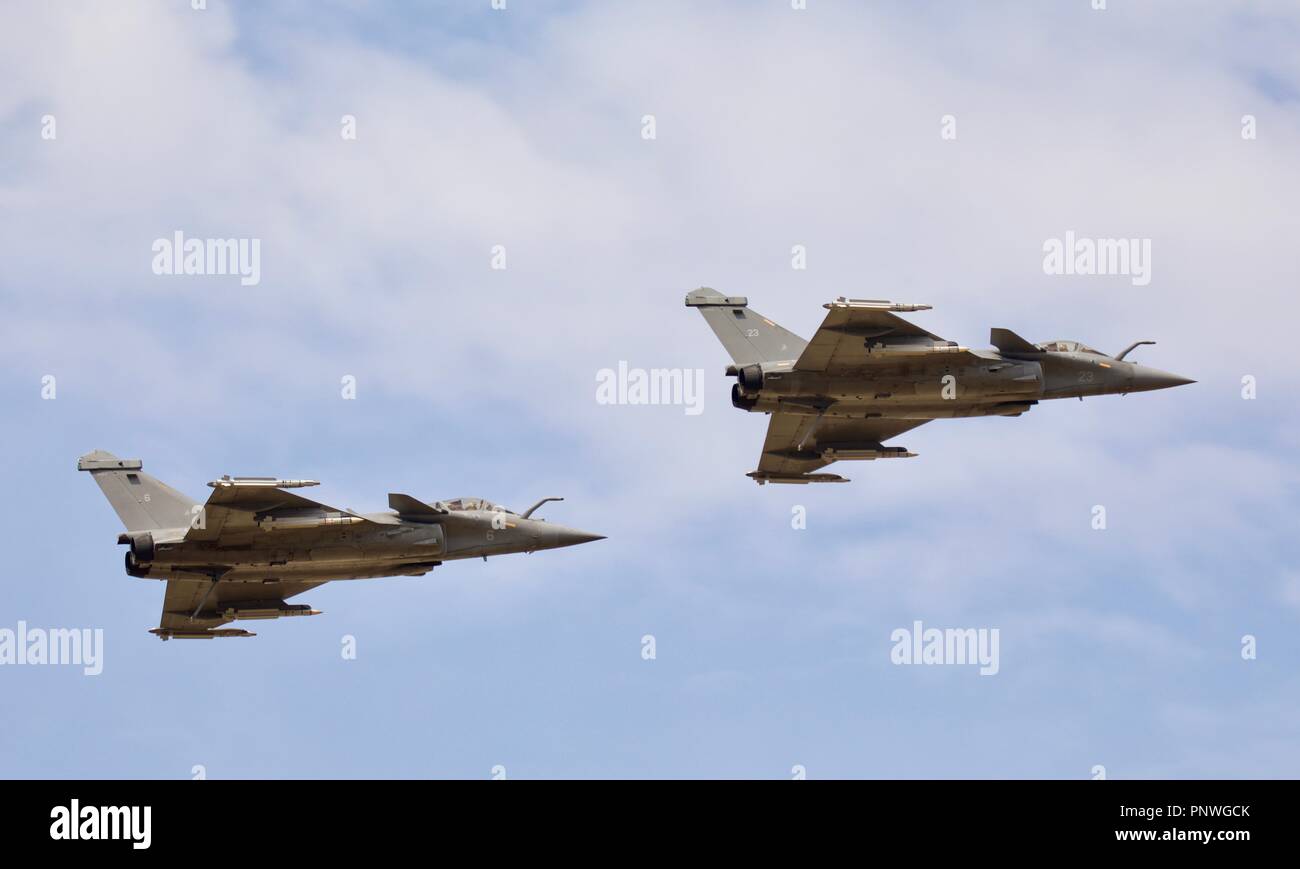 2 Rafale M de la marine française d'avions de chasse à la Royal International Air Tattoo 2018 Banque D'Images