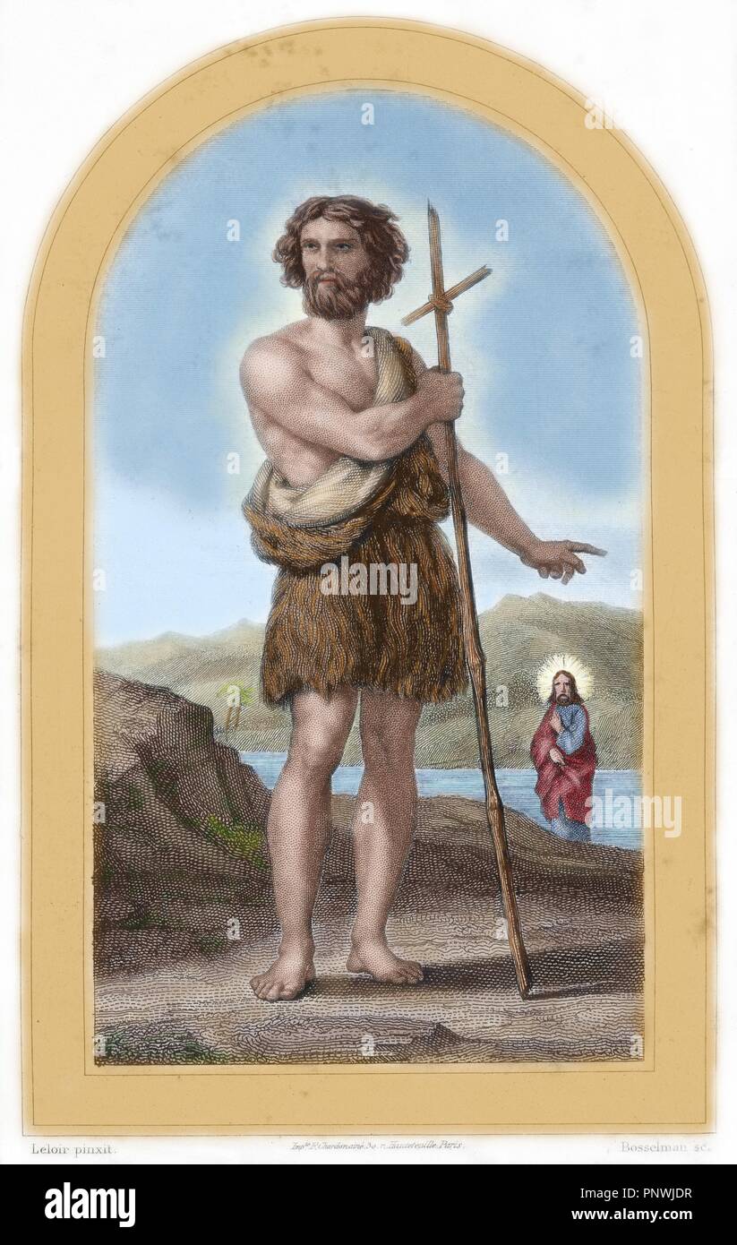 Jean le Baptiste (ch. 6- C.-B. c. 30 à 36 Ma). Prédicateur, prophète et  martyr. Gravure en couleur. 19e siècle Photo Stock - Alamy
